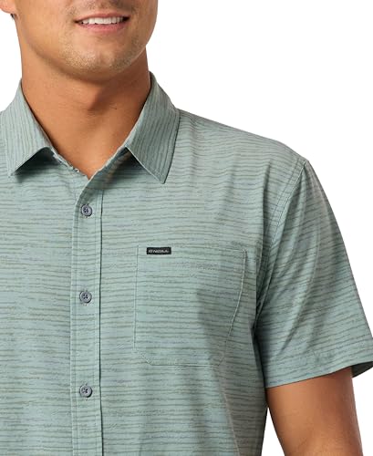 O'NEILL TRVLR UPF TRAVERSE STRIPE STANDARD SS WOVEN SHIRT SAG XXL