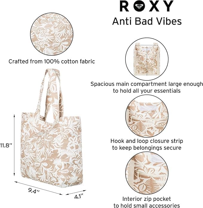 ROXY ANTI BAD VIBES TOTE BAG BMT8-Flower soul O/S