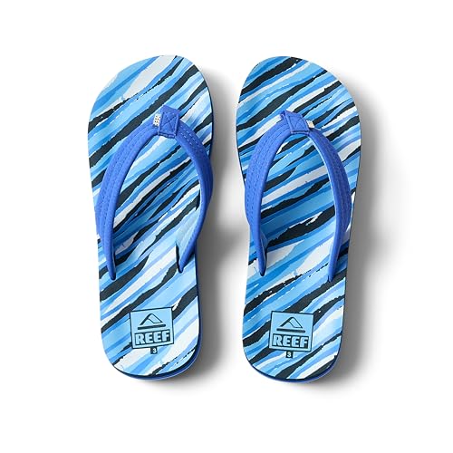 Reef Ahi Boys Sandal Royal Stripe 5 Y