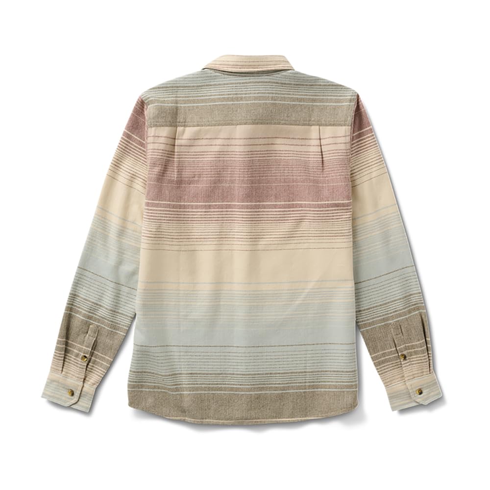 ROARK CROSSROADS FLANNEL FOS-FOSSIL STRIPE M