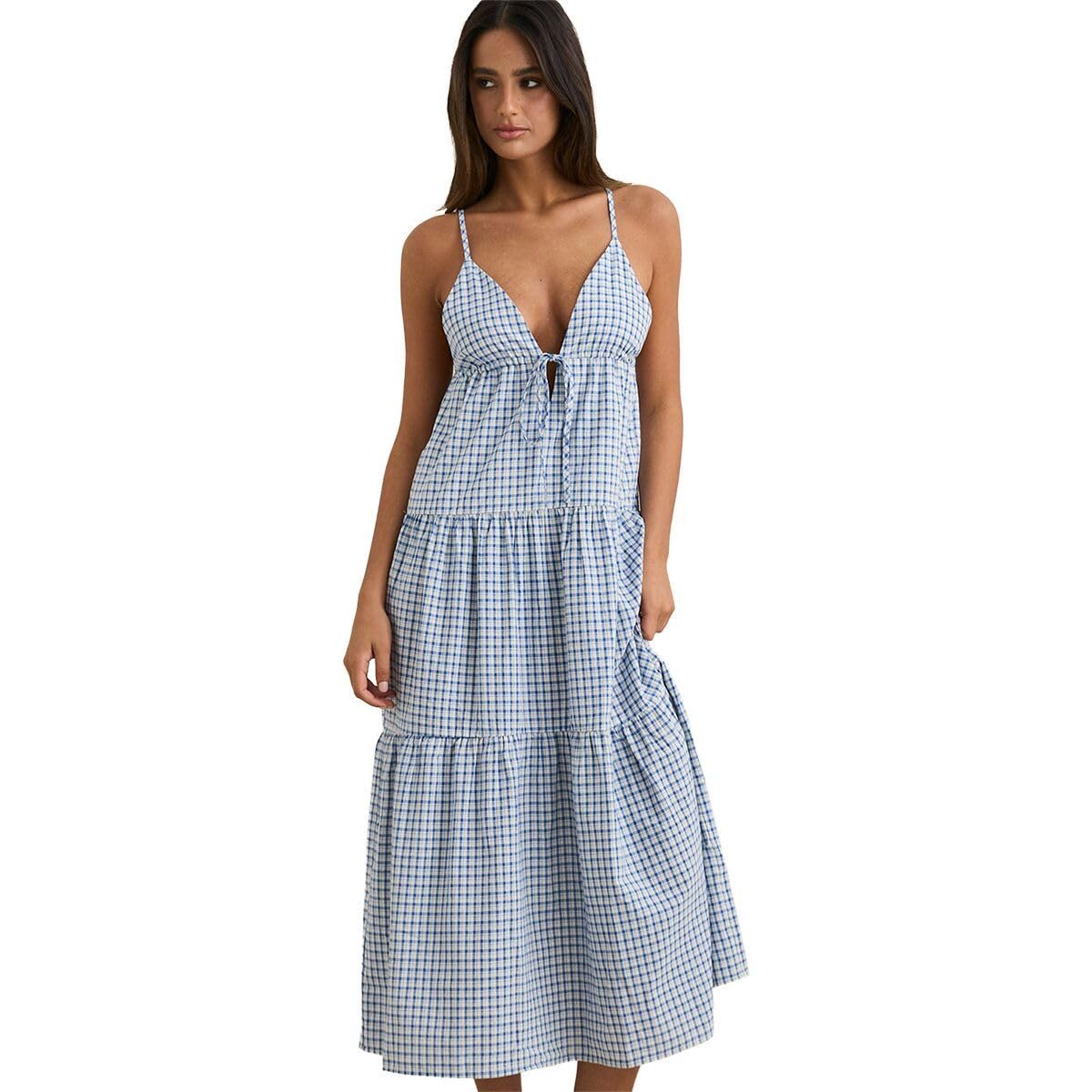 RHYTHM JACI MAXI DRESS BLU-BLUE 2S