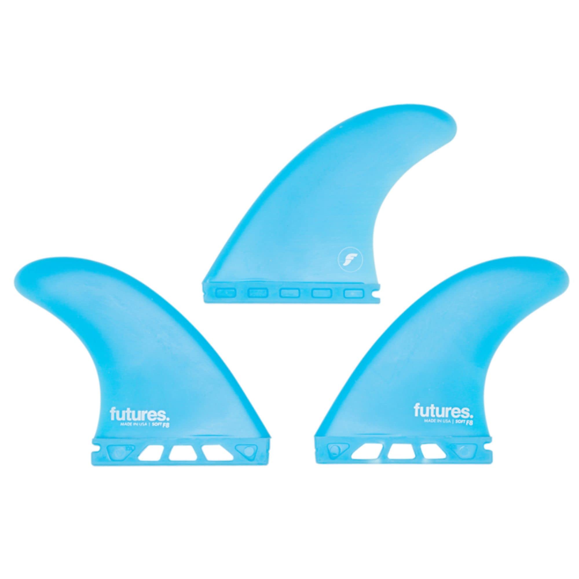 Futures Fins F8 Soft Thruster Fin Set Cyan L