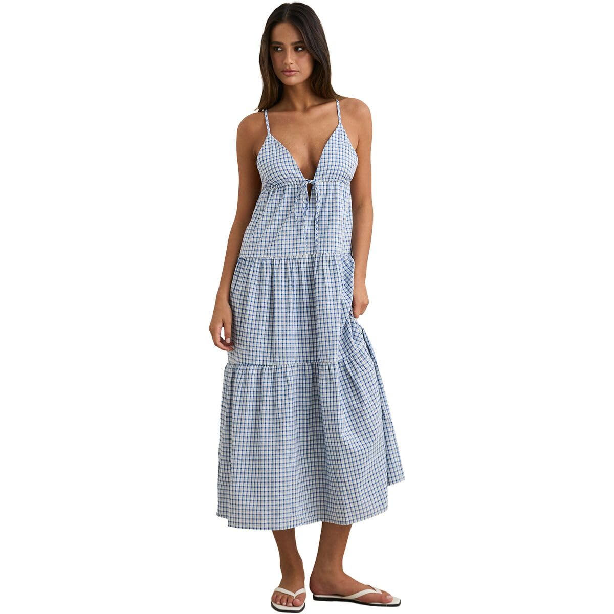 RHYTHM JACI MAXI DRESS BLU-BLUE 2S