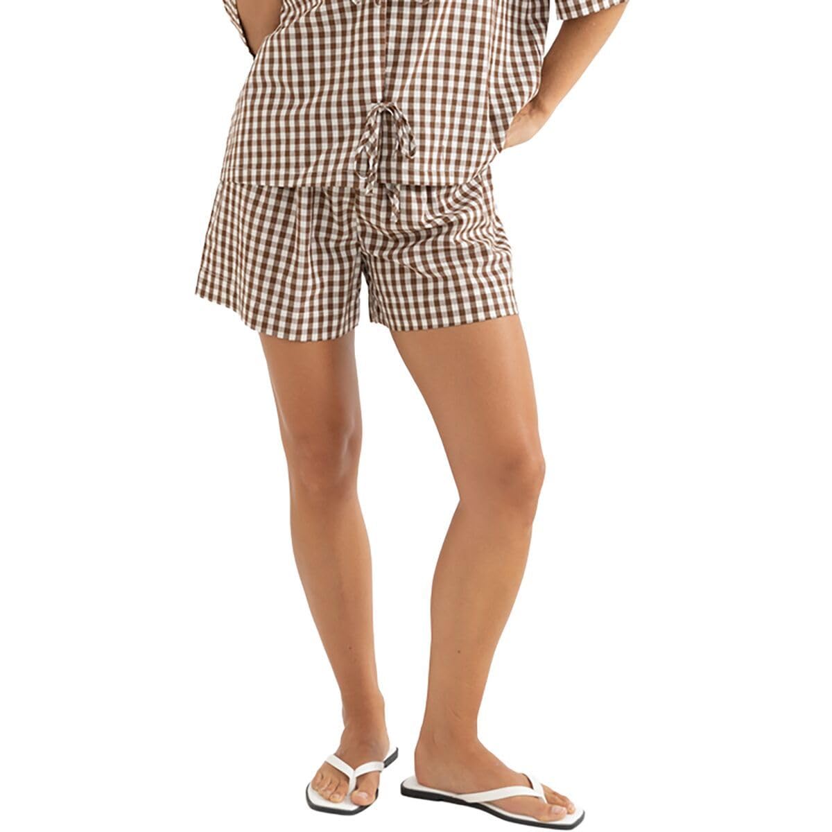 RHYTHM BIRDIE GINGHAM SHORT BRO-BROWN 2S