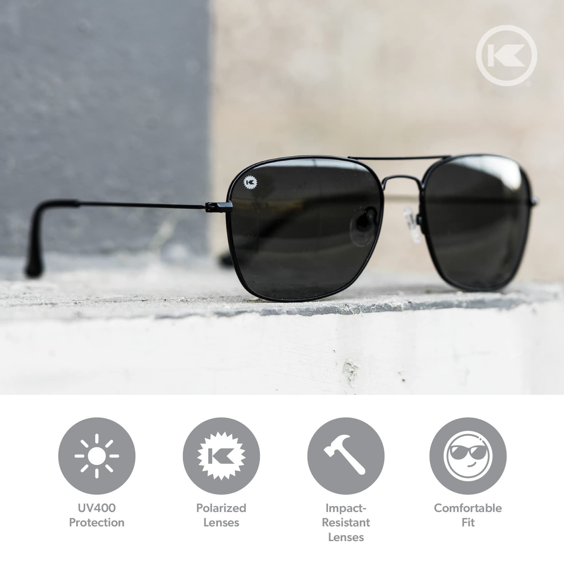 Knockaround MountEvans Polarized Sunglasses BlackSmoke