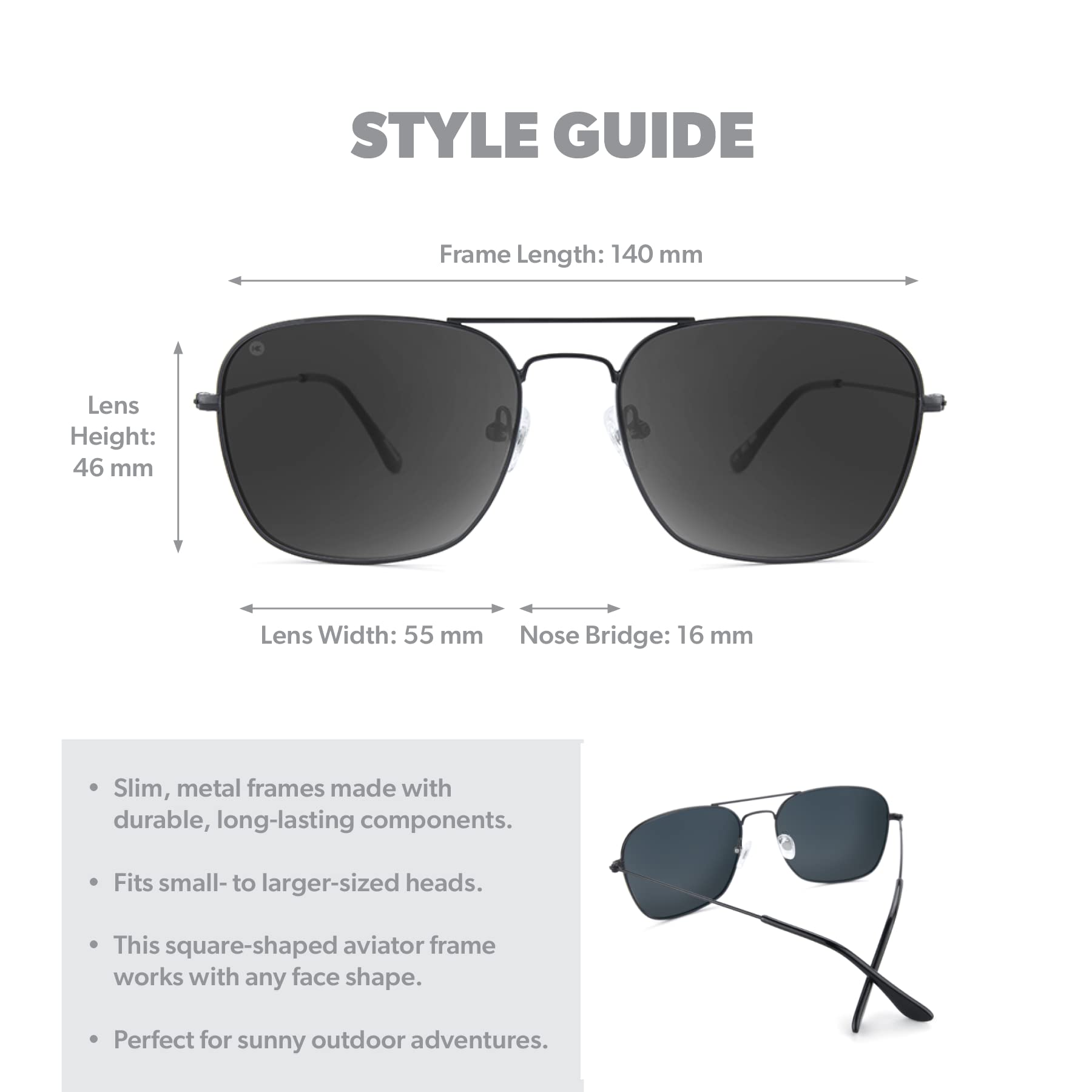 Knockaround MountEvans Polarized Sunglasses BlackSmoke