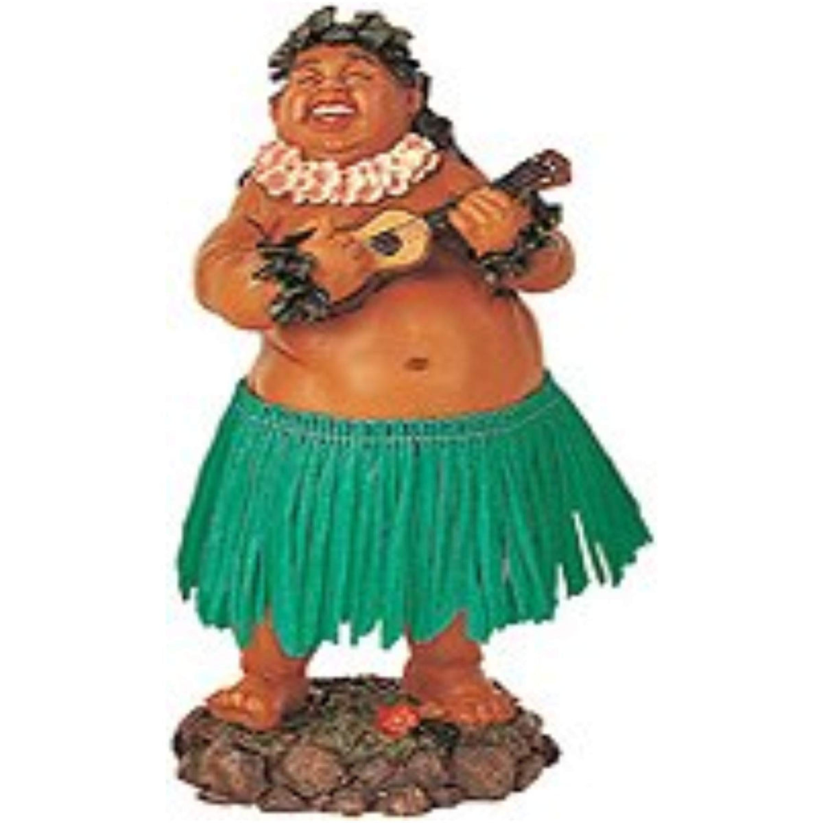 KC Hawaii Local Boy w / Ukulele Leilani Dashboard Doll w/ Green Skirt