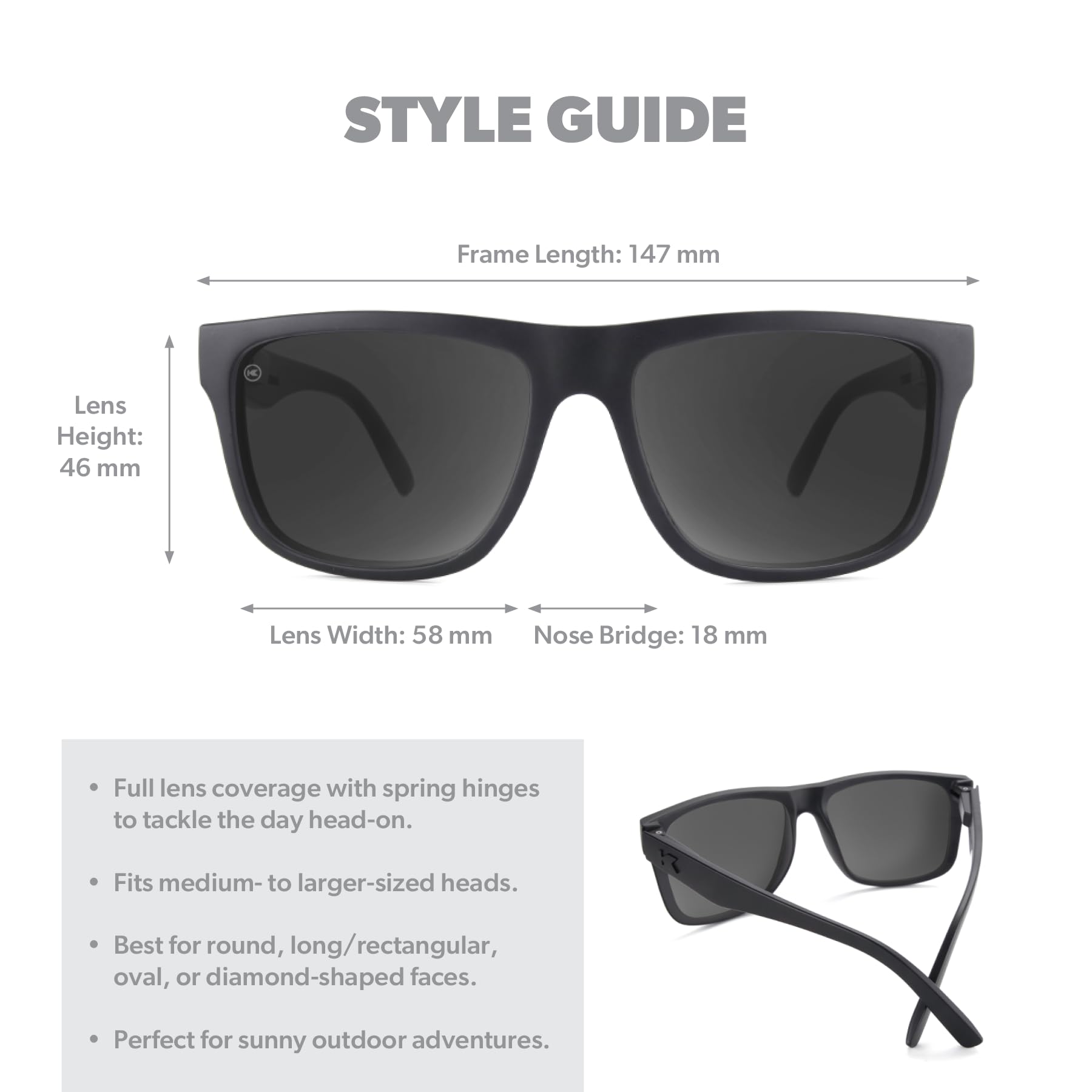 Knockaround Torrey Pines Polarized Sunglasses BlackonBlack