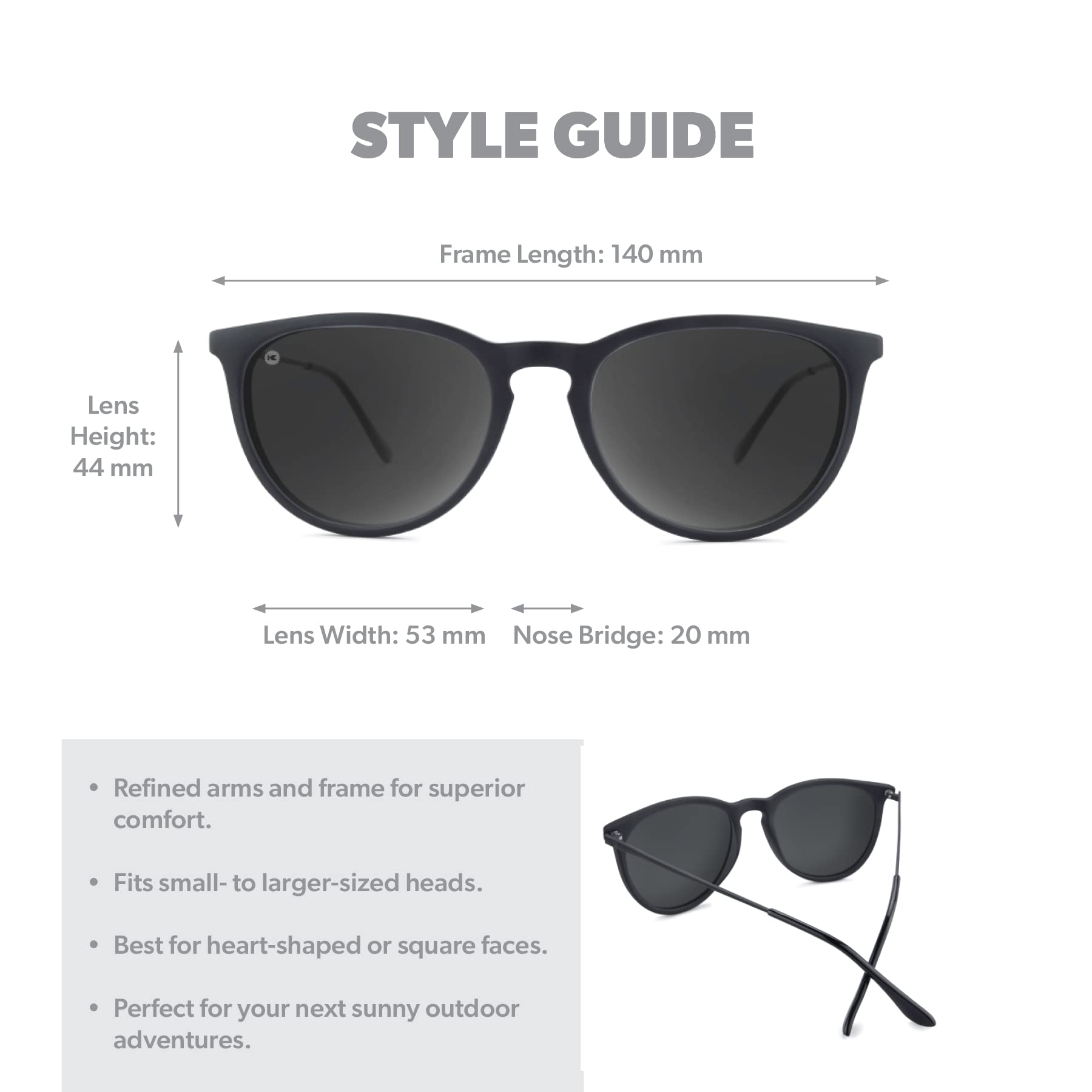 Knockaround MaryJane Polarized Sunglasses BlackonBlack