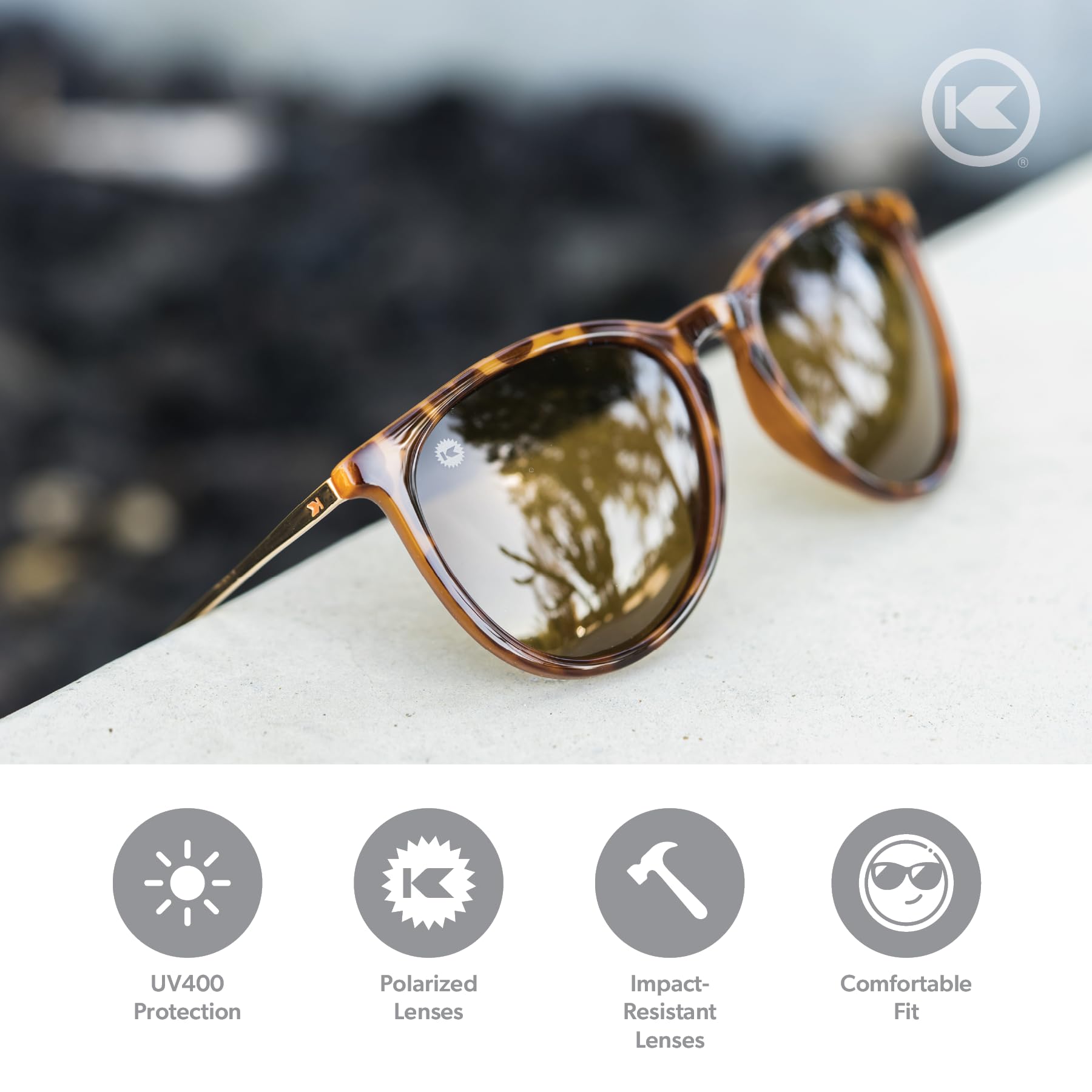 Knockaround MaryJane Polarized Sunglasses GlossyBlondeTortoiseShellAmber