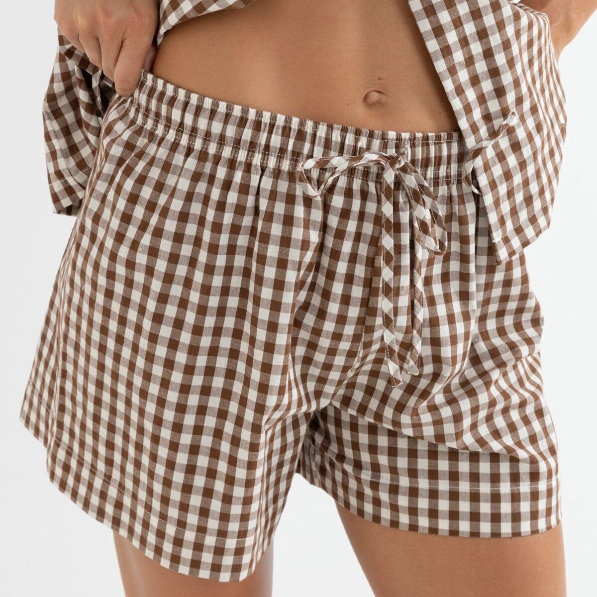 RHYTHM BIRDIE GINGHAM SHORT BRO-BROWN 2S