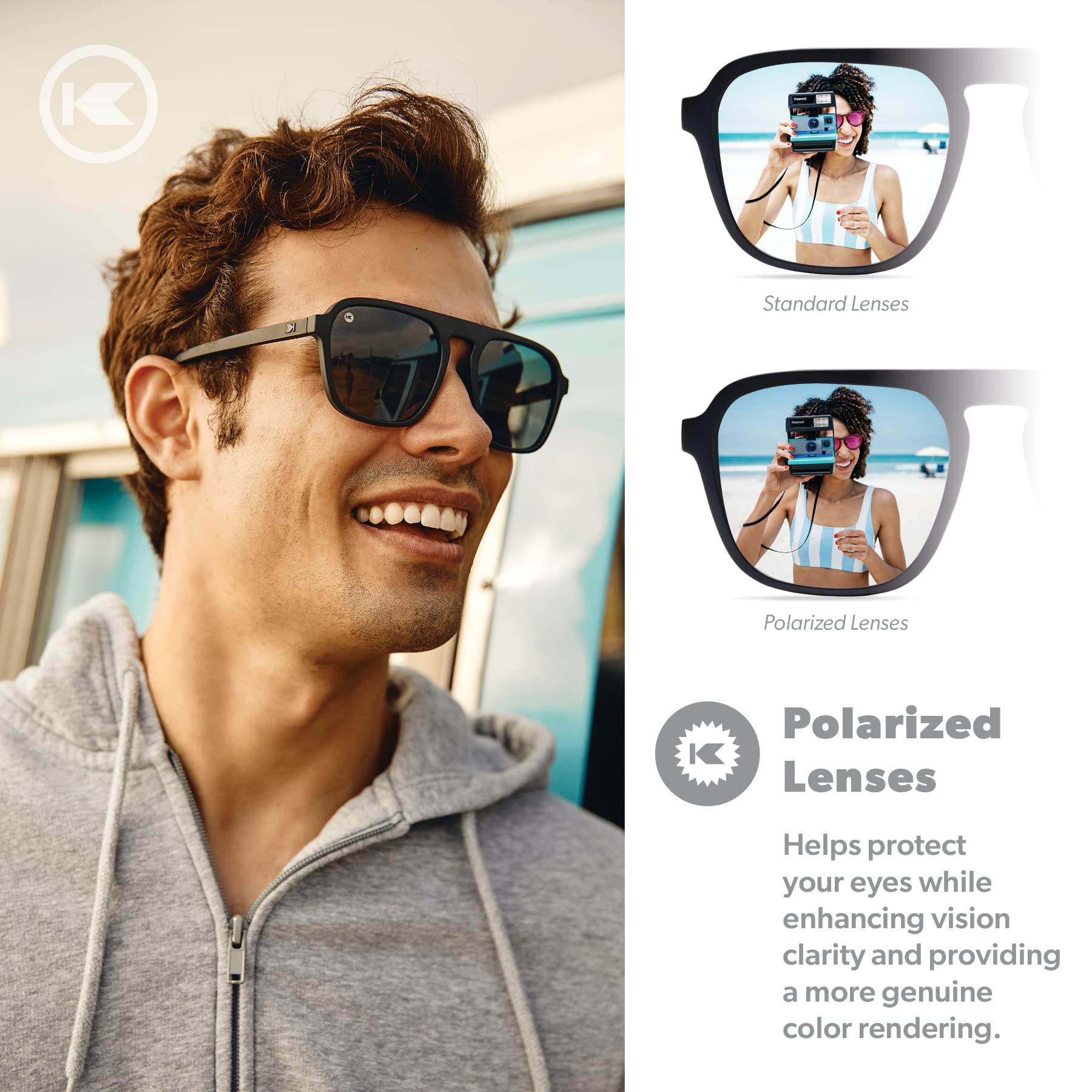 Knockaround Pacific Palisades Polarized Sunglasses BlackonBlack