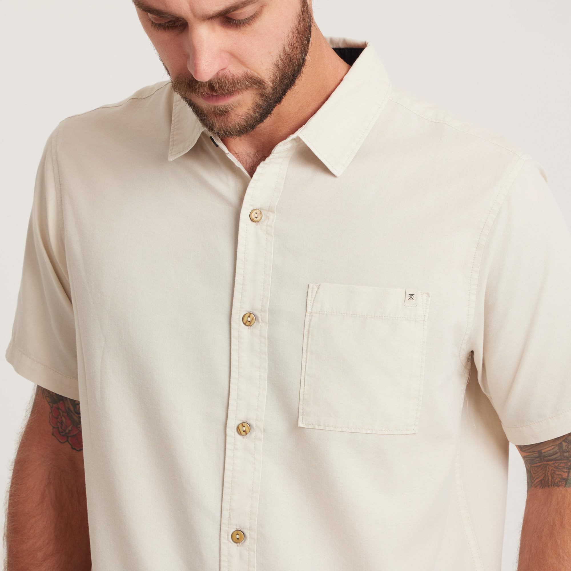 ROARK MADE TO FADE SS WOVEN WHB-WASHED BONE L