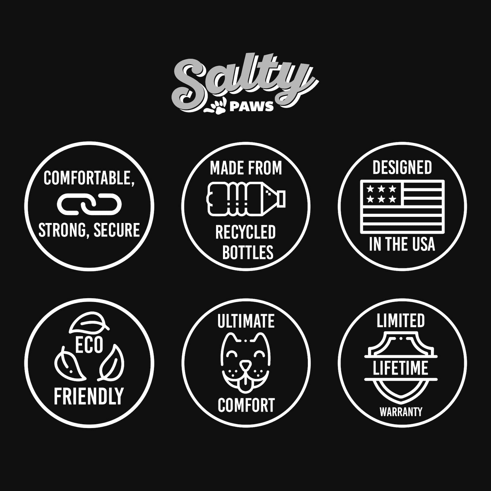 Salty Paws Surfing Dog Collar | Designs for Beach Dogs, Floral, Fishing, Surfing, Hawaiian, AmericanaBillFish M