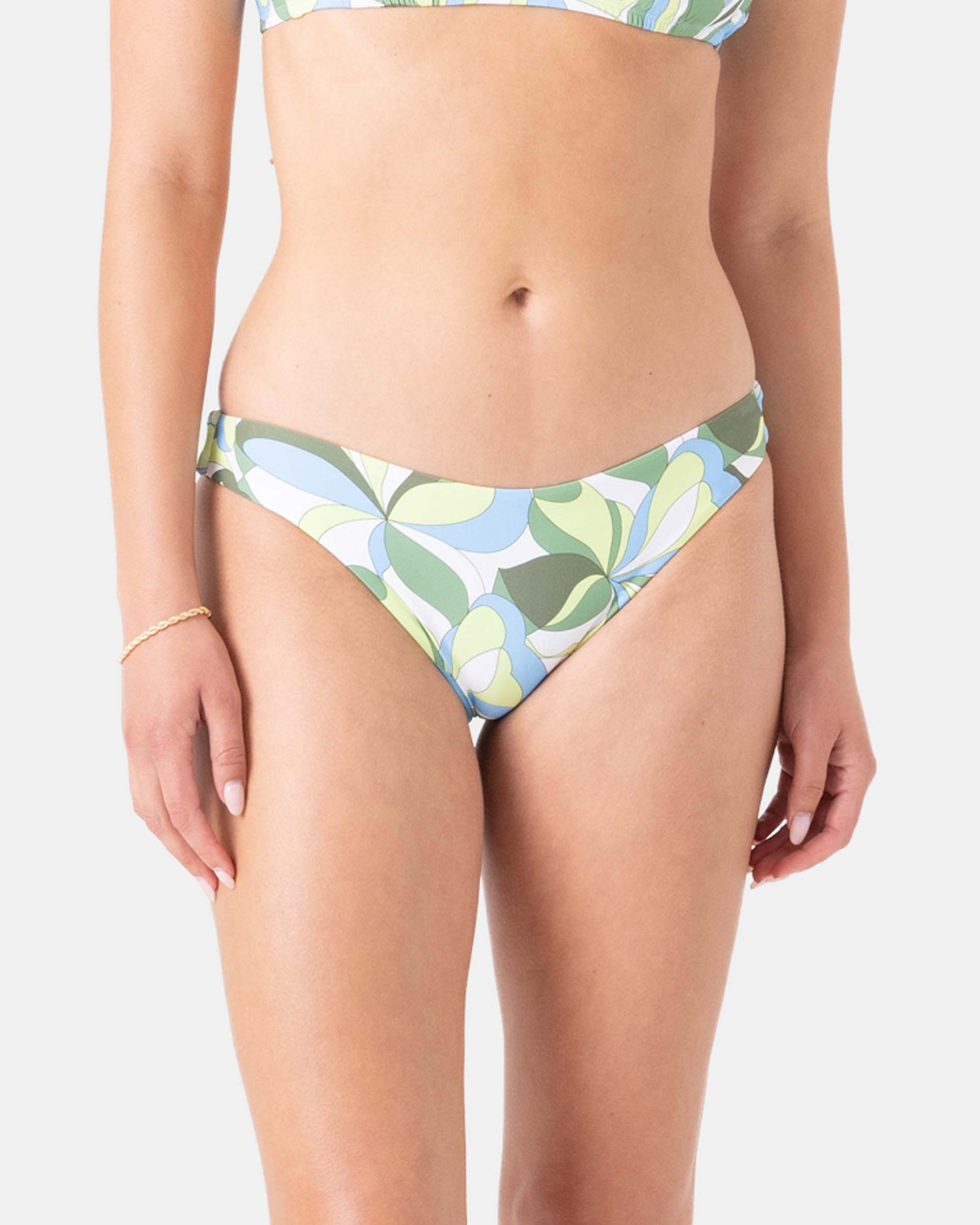 ROXY SURF BREAK SHIRRED HIPSTER TP1 - Green Tropics XS