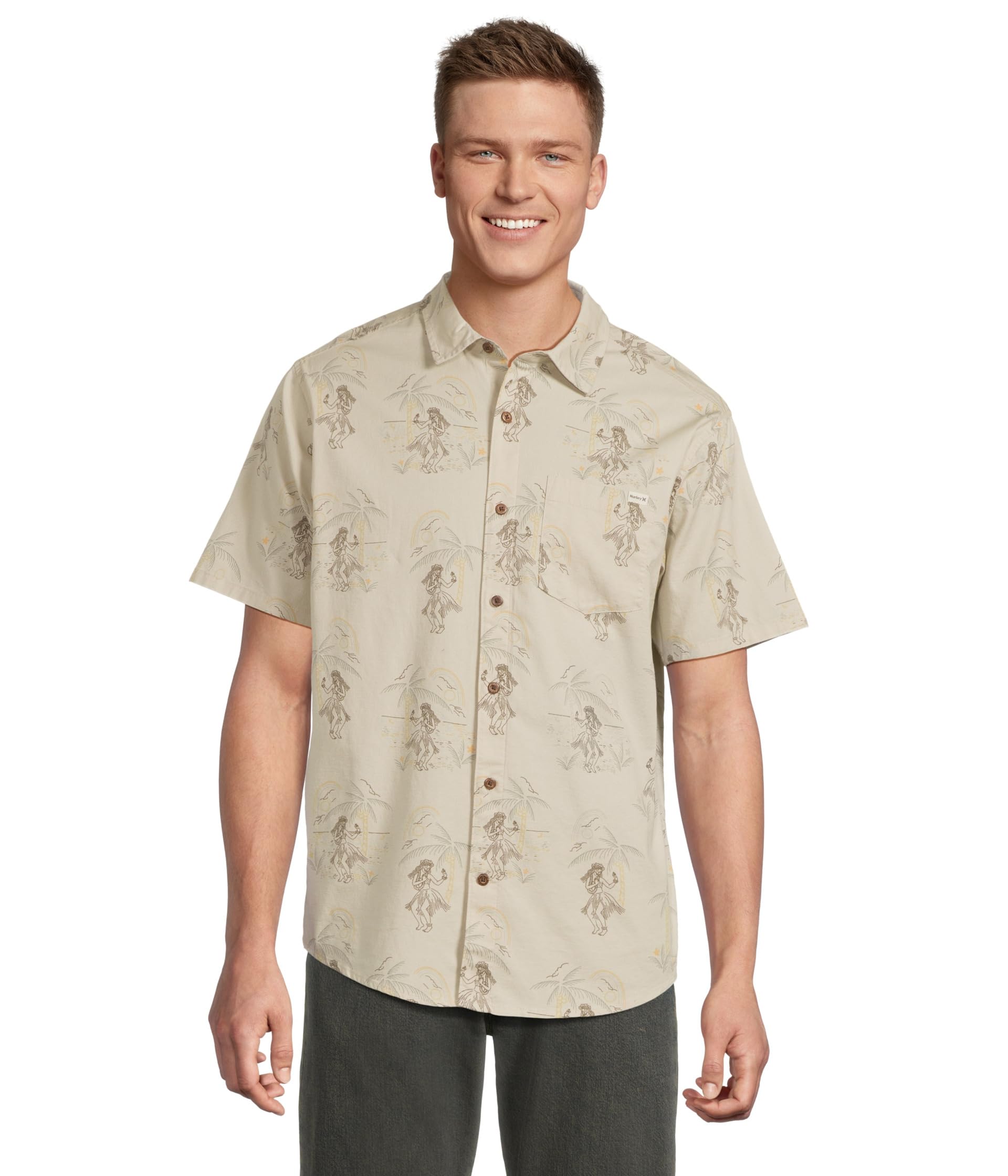 Hurley Lido SS Woven 072-Bone2 L