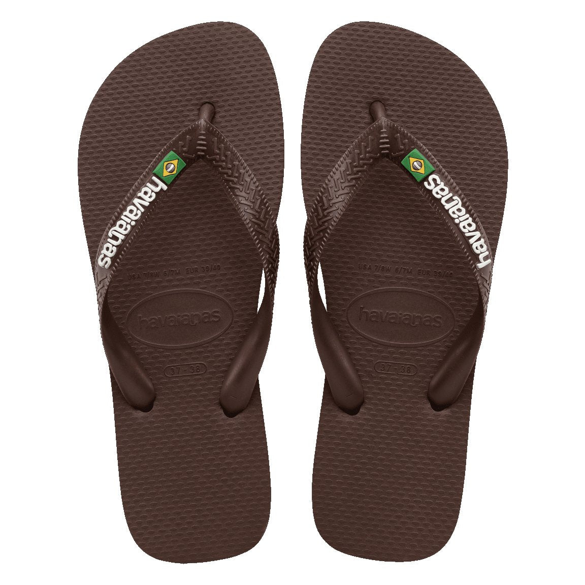 Havaianas Brazil Logo Mens Sandal 2673-Dark Brown-White 11