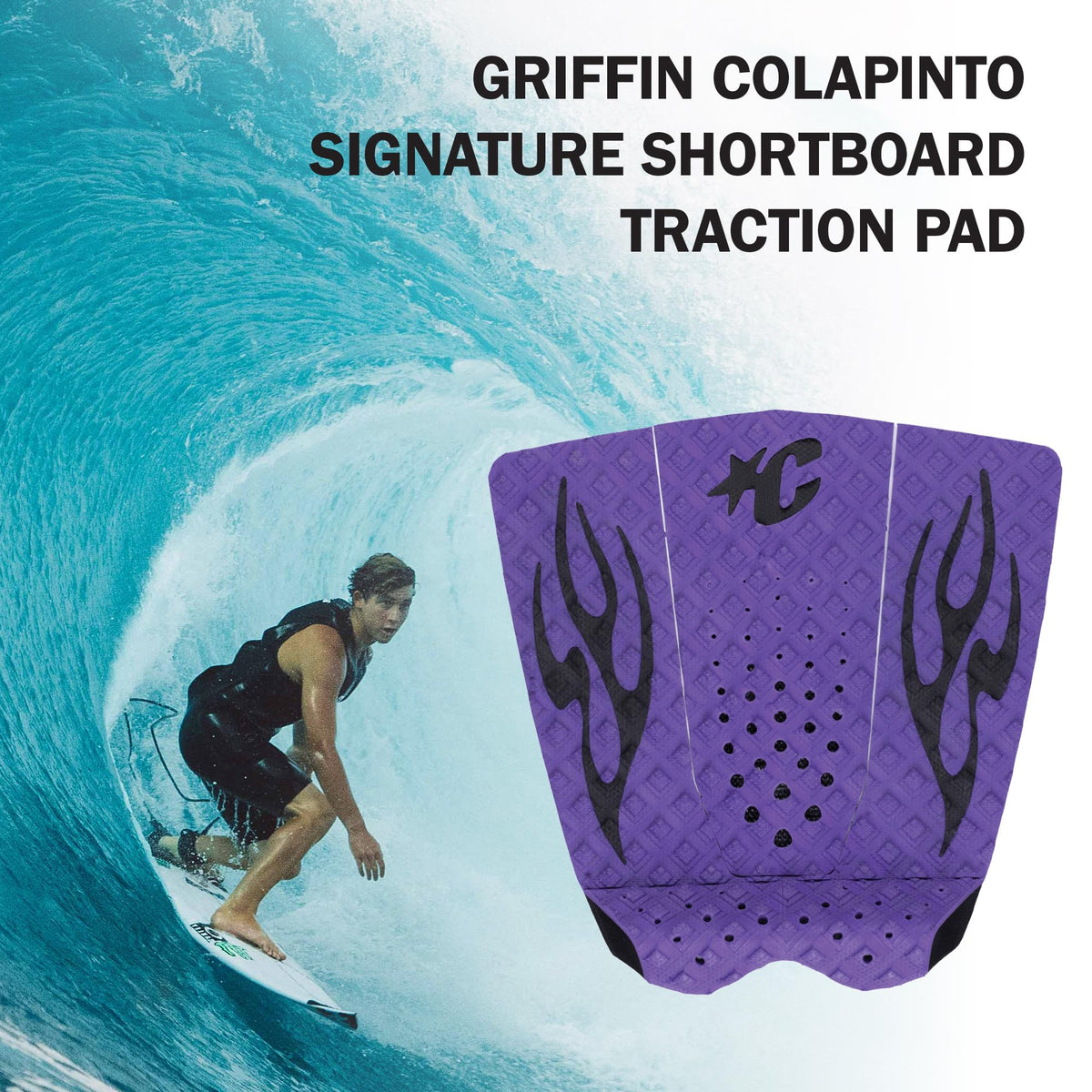 Creatures of Leisure Griffin Colapinto Lite EcoPure Traction Pad Punk Purple Black Flames