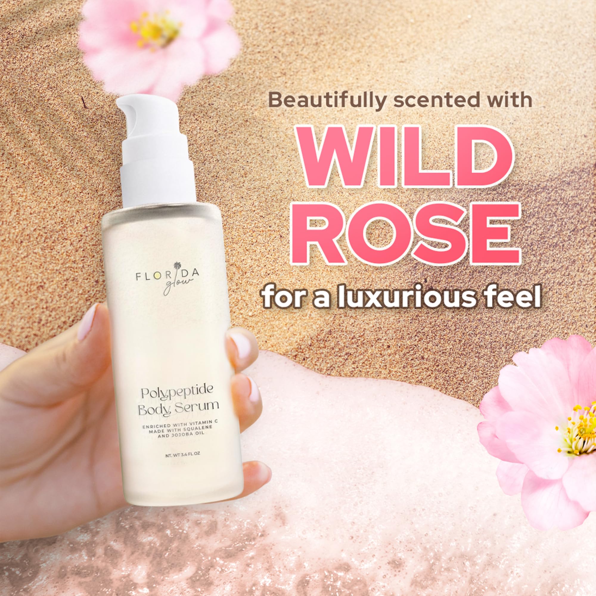 Florida Glow Polypeptide Body Serum Wild Rose 3.4oz