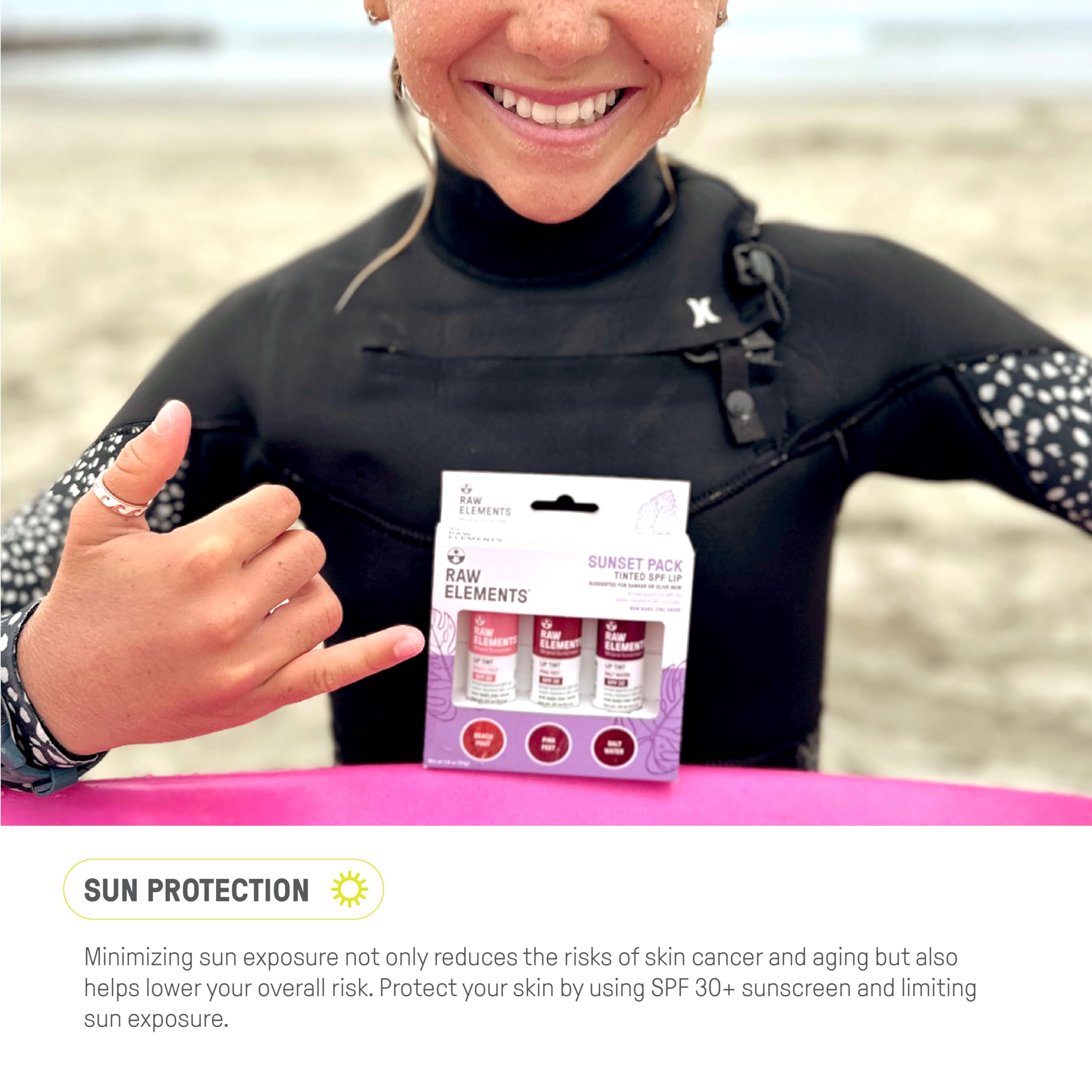 Raw Elements Sunrise Pack SPF 30 Tinted Lip Balm