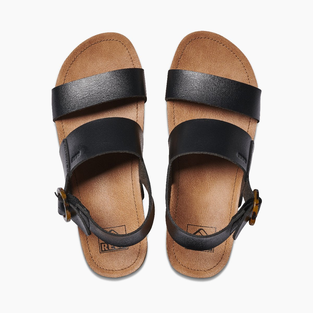 Reef Vista Hi Buckle Womens Sandal Black-Tan 11