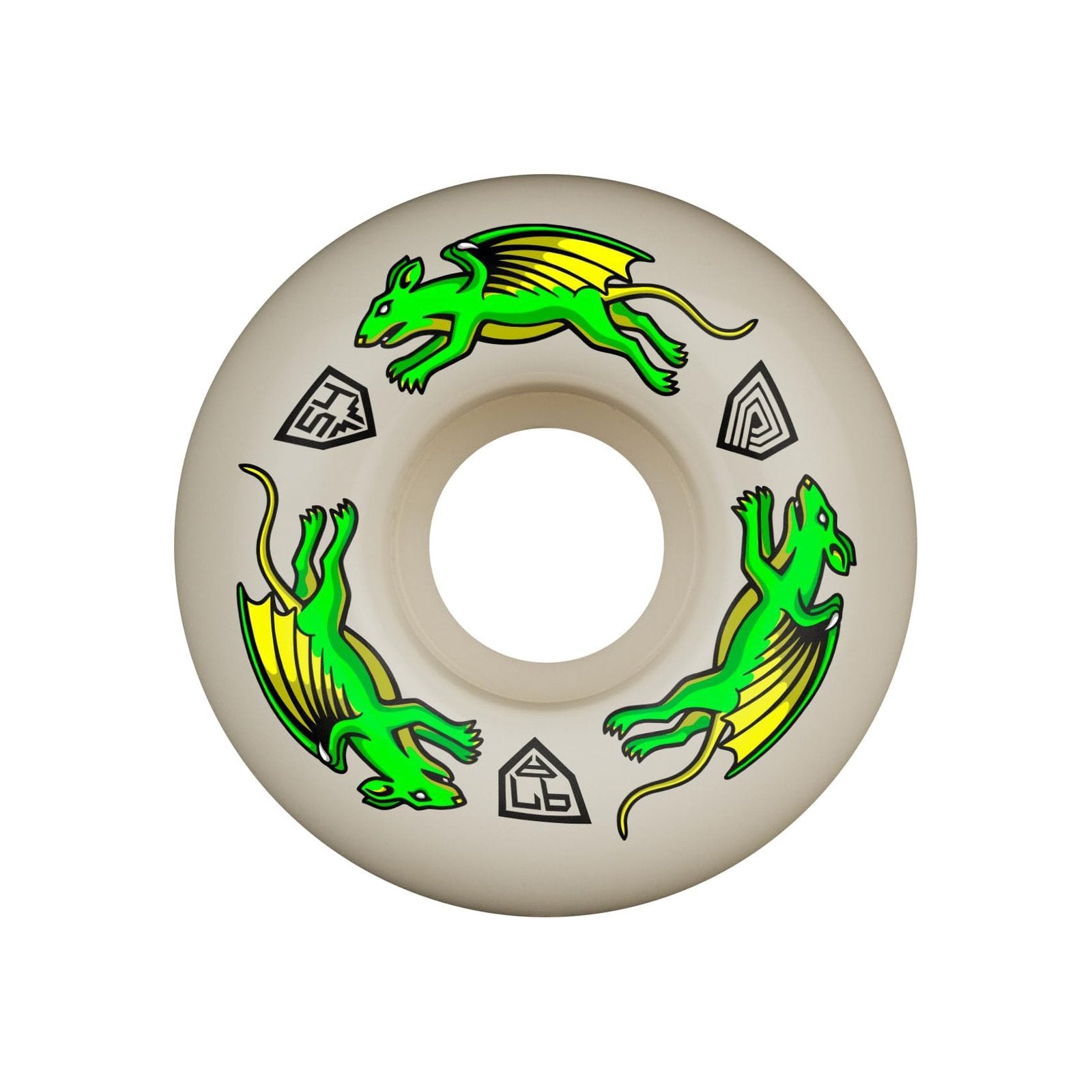 Powell Peralta Dragon Formula 97A Nano Rat Skateboard Wheels White 54x34 V4