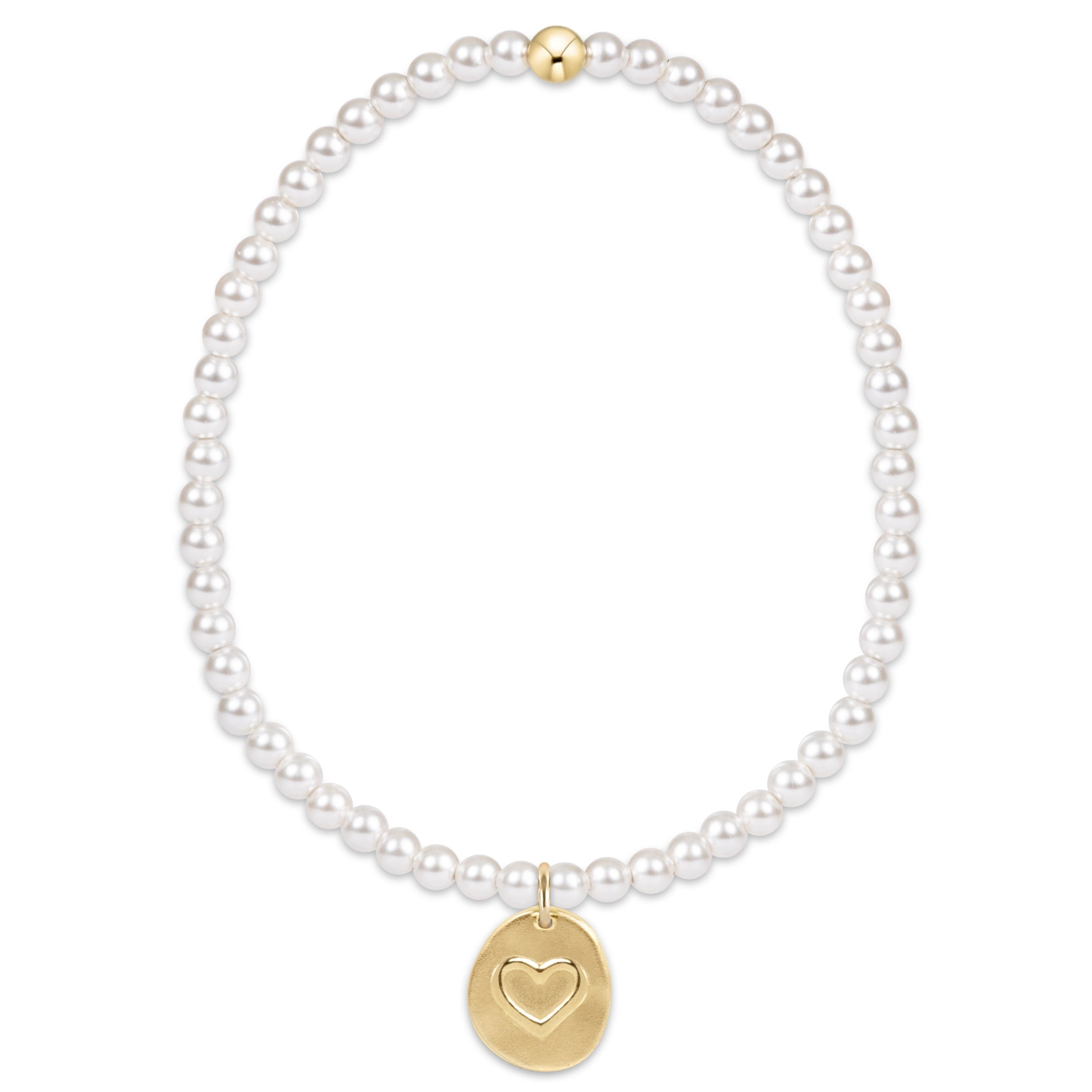 Enewton Classic Pearl Beaded Bracelet InspireLoveSmallGoldDisc 3mm