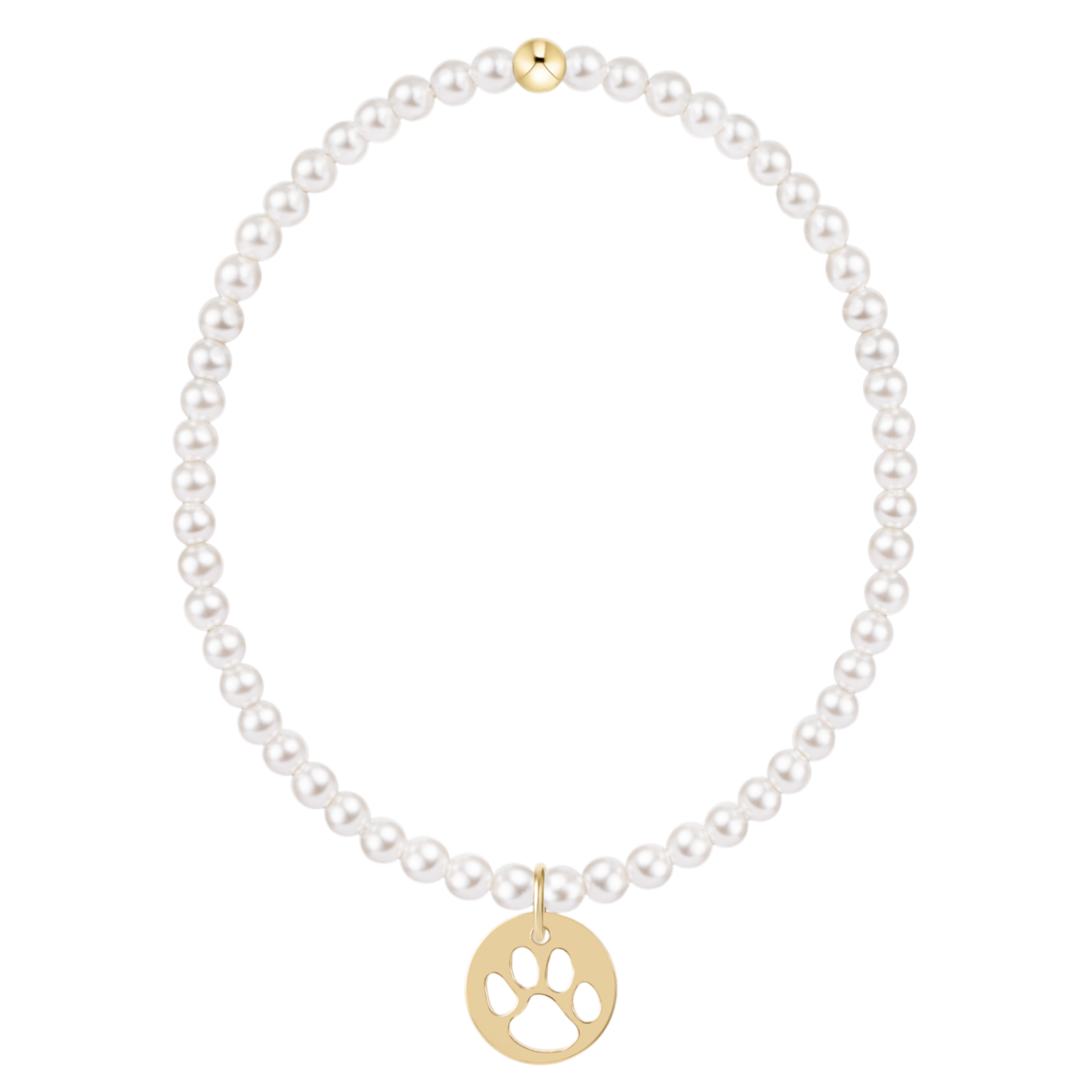 Enewton Classic Pearl Beaded Bracelet PawPrintGoldDisc 3mm