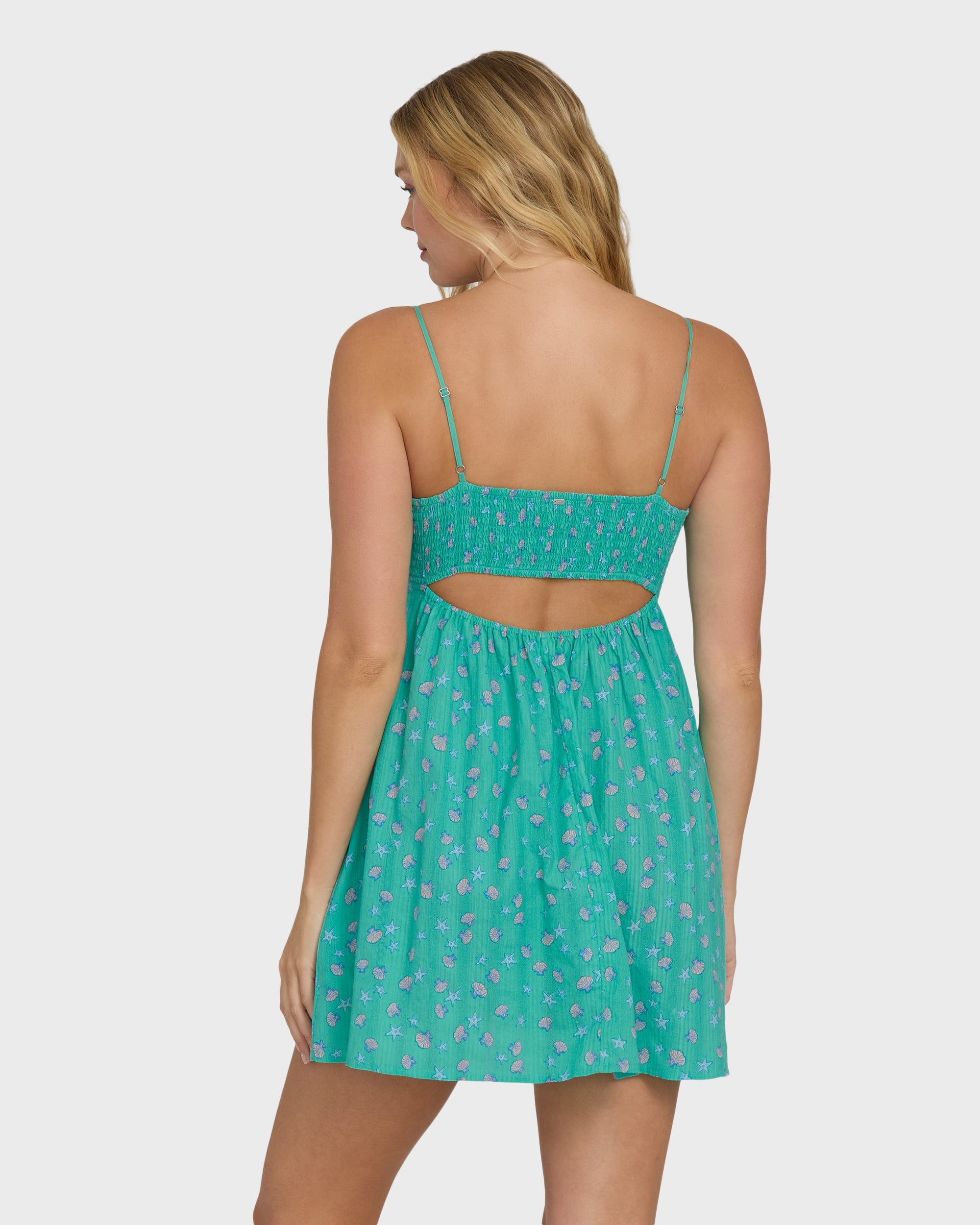 Billabong Island Heat Cover Up Dress Green Tropics S