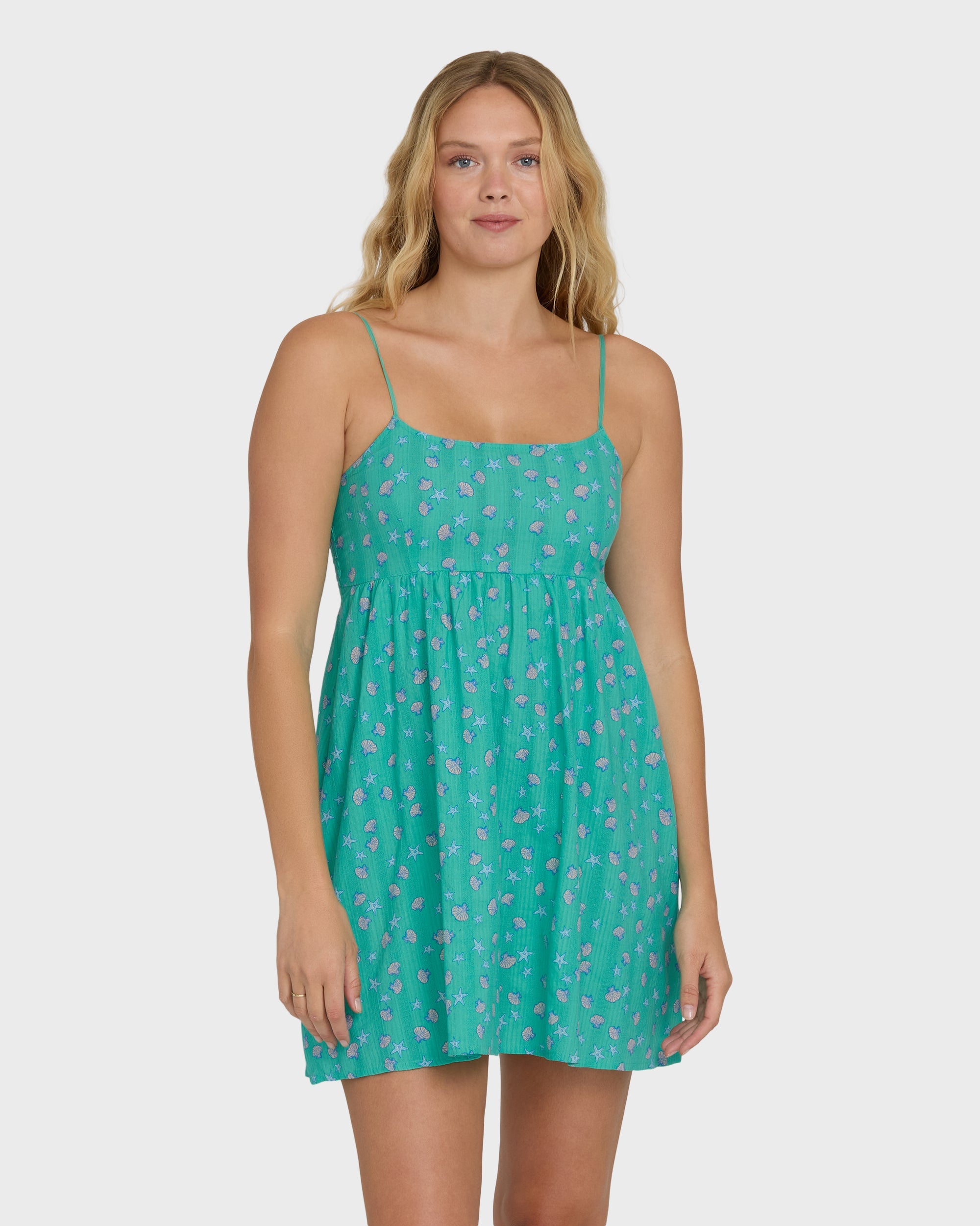 Billabong Island Heat Cover Up Dress Green Tropics S
