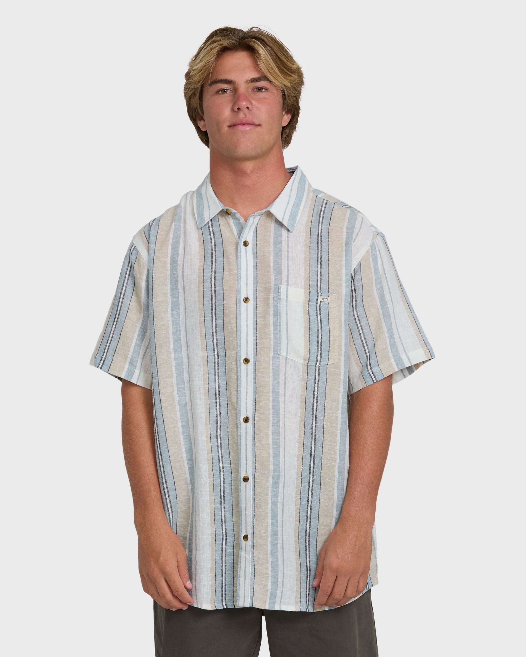 Billabong ALL DAY STRIPE SS / BLUE FOG / OPENSTOCK ALPHA MEN Shirt Blue Fog S
