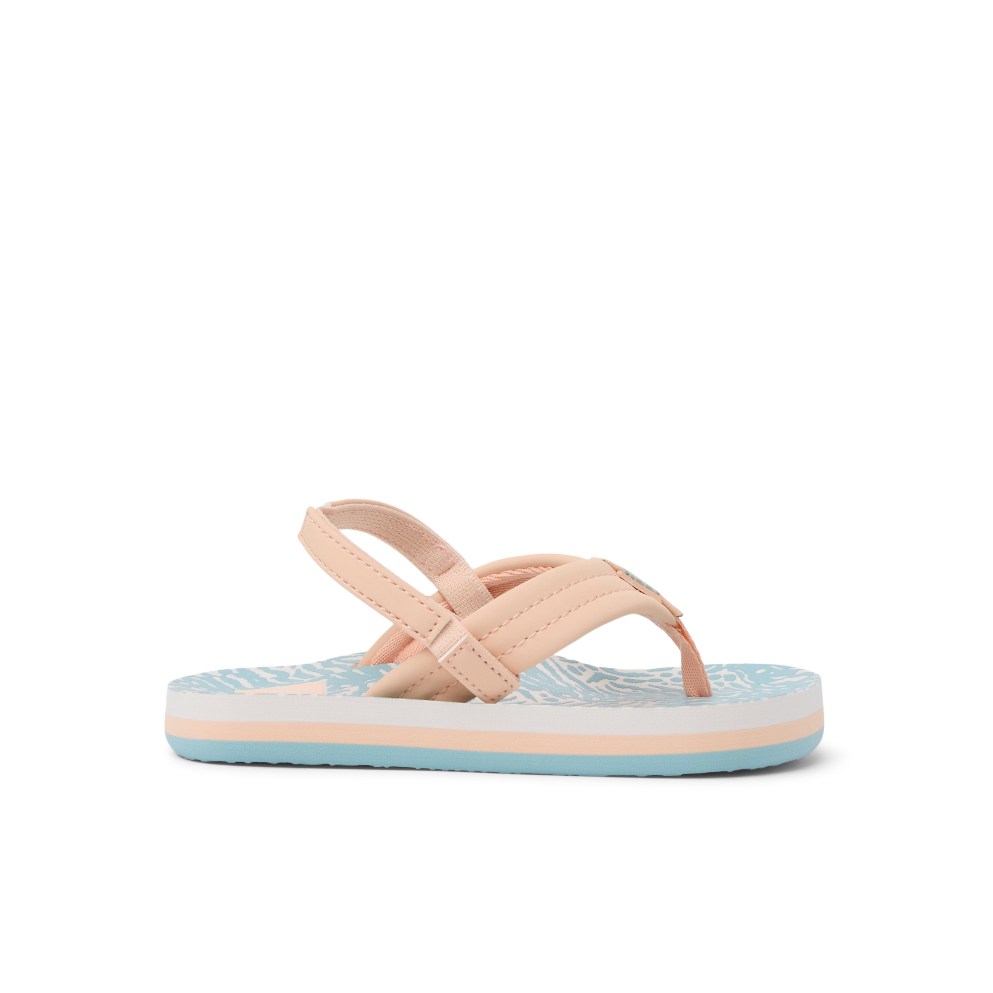 Reef Little Ahi Girls Sandal Peach-Blue Animal 7 C