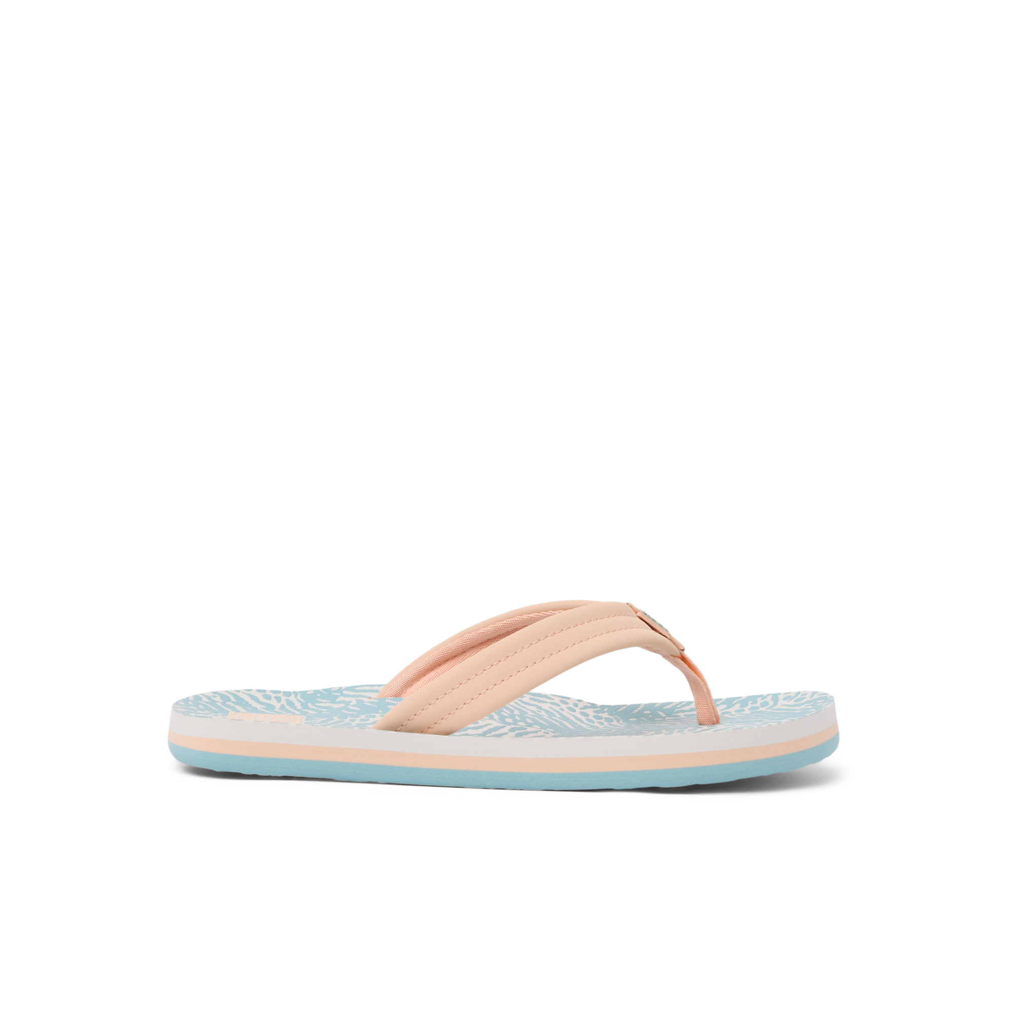 Reef Ahi Girls Sandal Peach-Blue Animal 5 Y