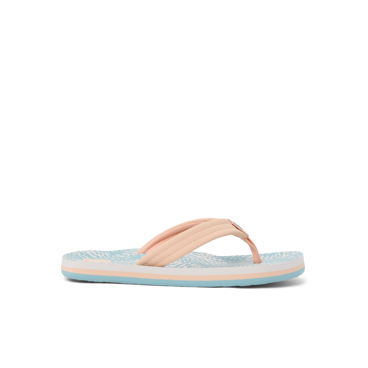 Reef Ahi Girls Sandal Peach-Blue Animal 5 Y