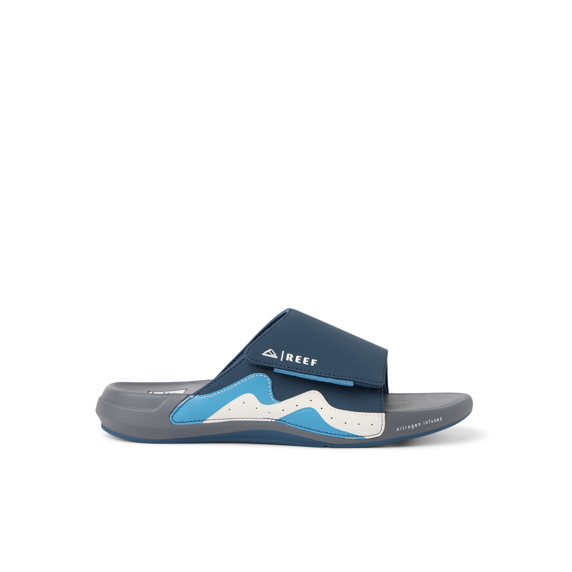 Reef Cruiser Slide Mens Sandal Navy-Grey-White 11