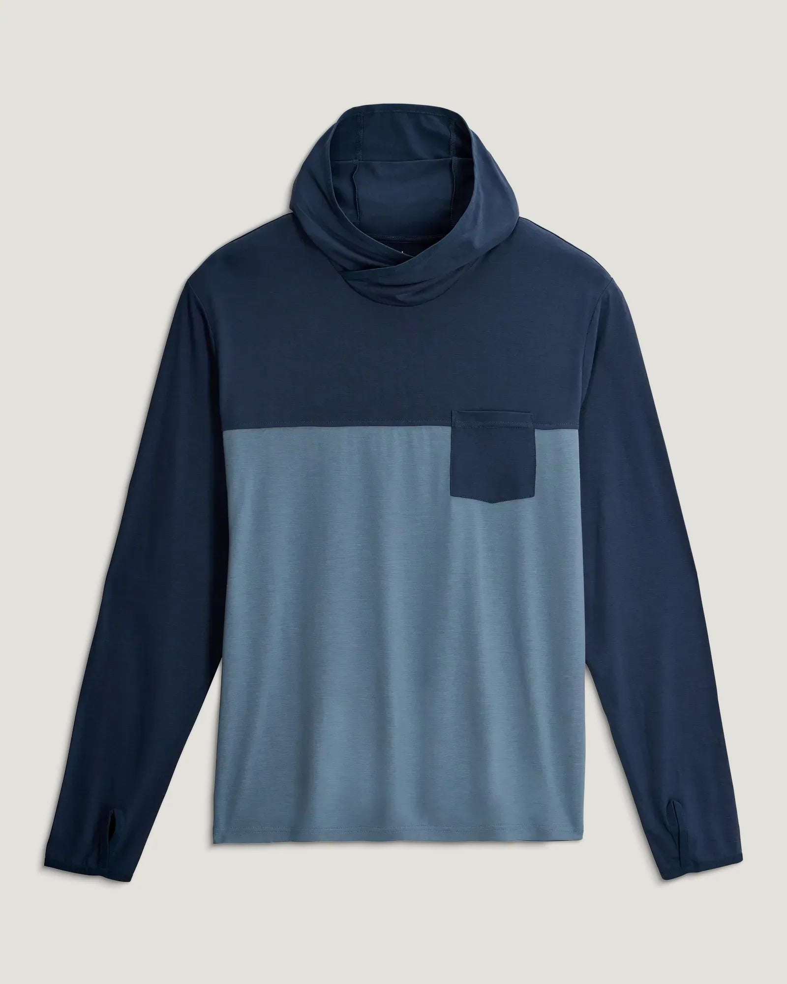 Free Fly Men's Bamboo Hybrid Hoodie True Navy / Blue Fog L