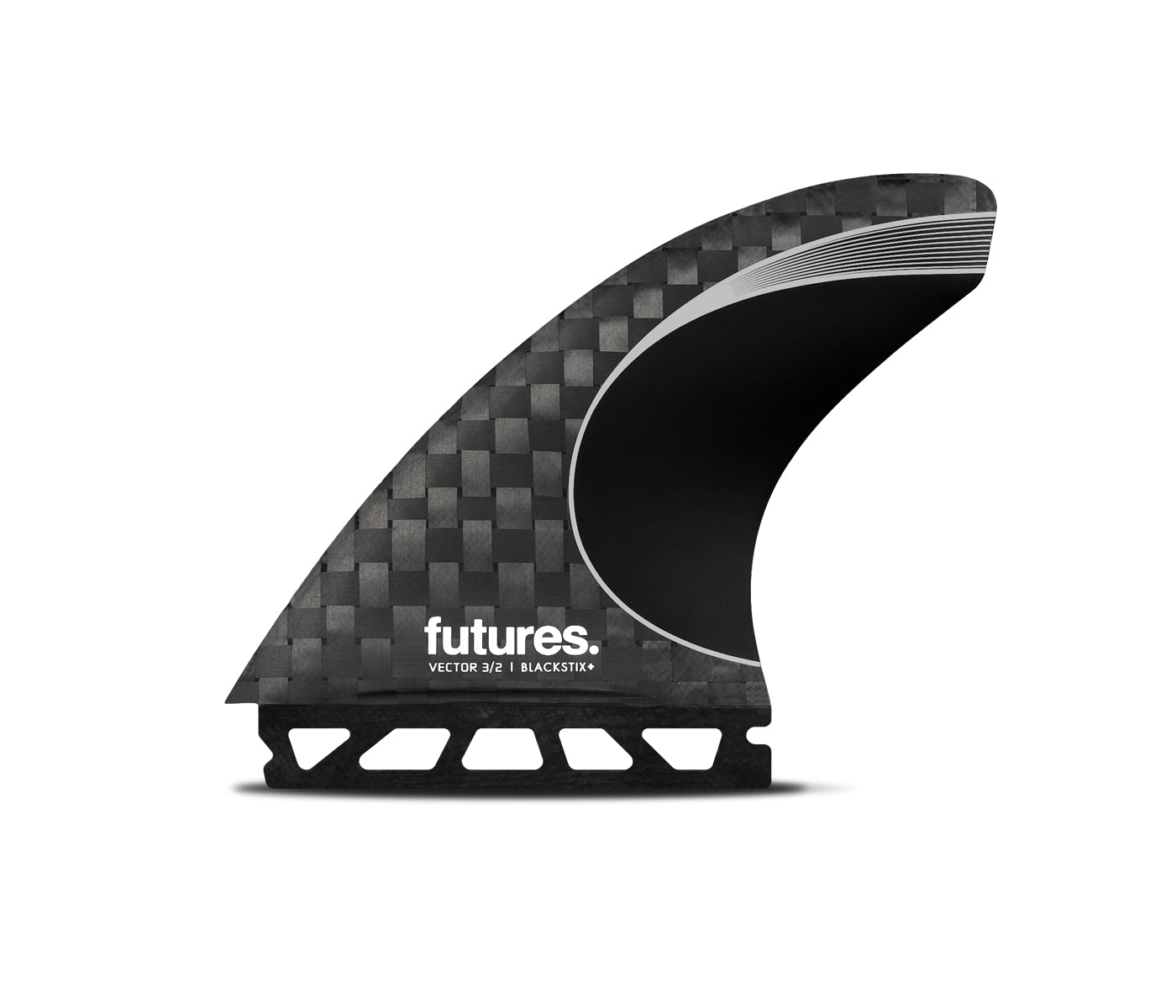 Futures Fins Vector 3/2 Blackstix + Thruster Fin Set Silver L