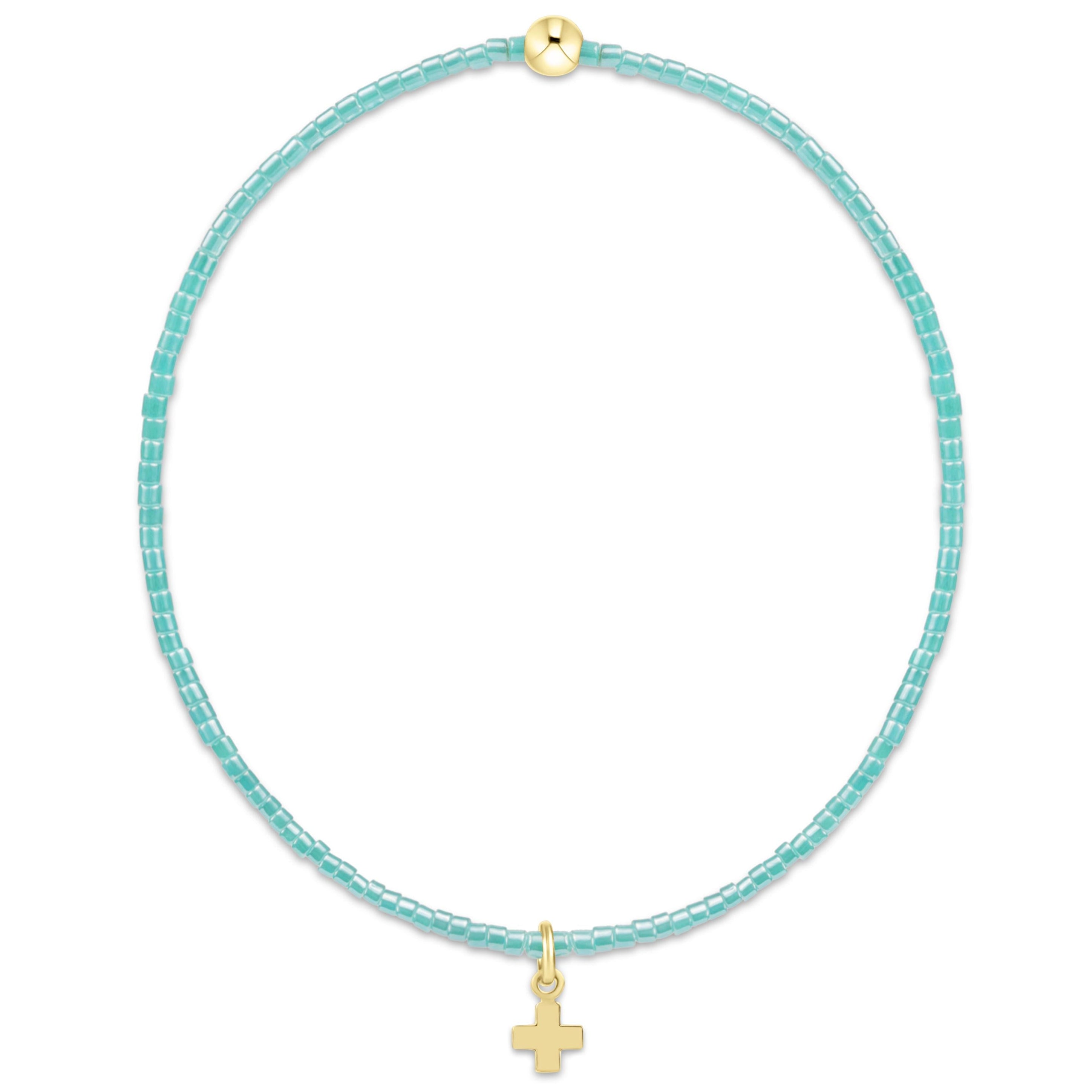 Enewton Hope Classic Bracelet 2mm Signature Cross Small Gold Charm Sea Glass