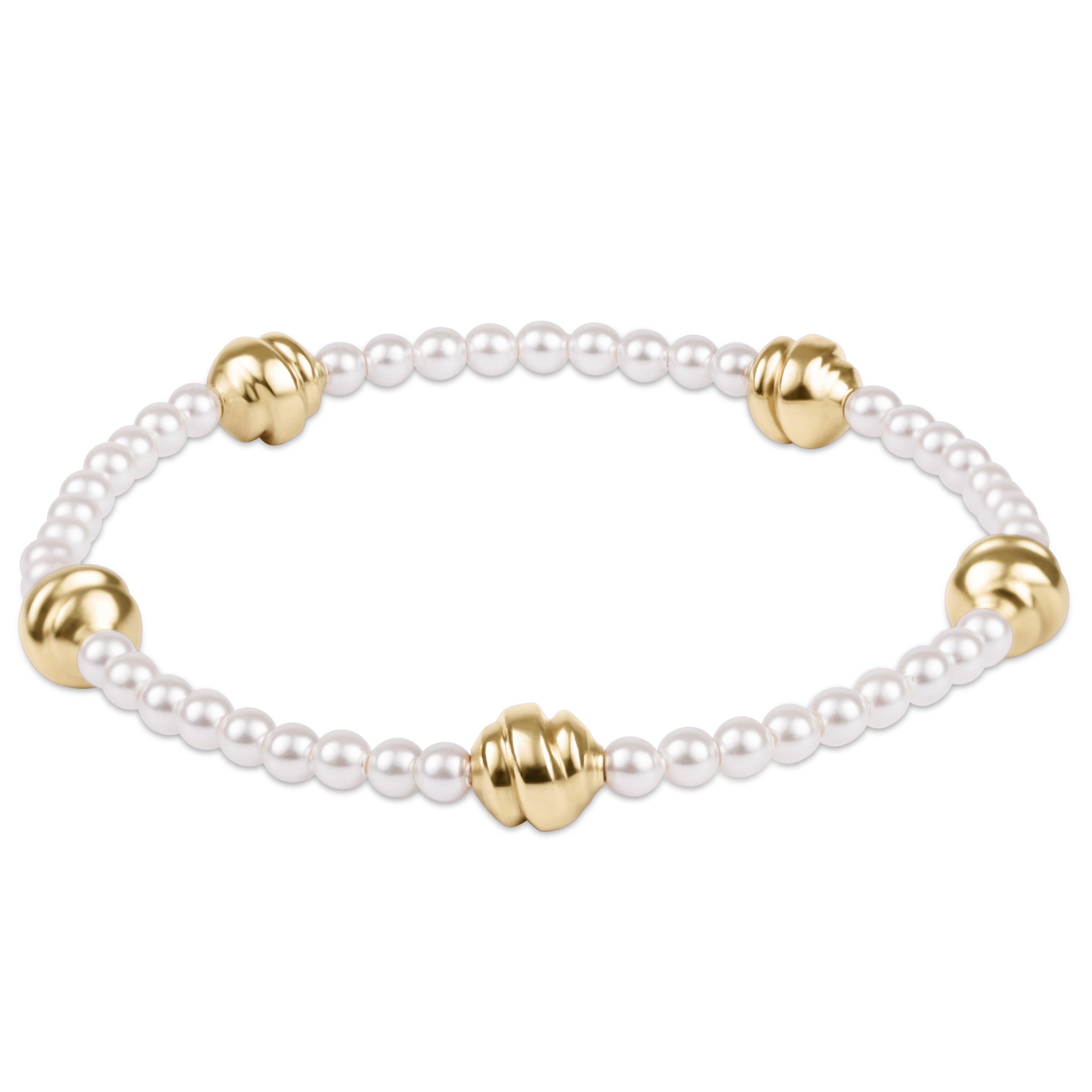 Enewton Classic Pearl Beaded Bracelet AdmireSmallGold 3mm