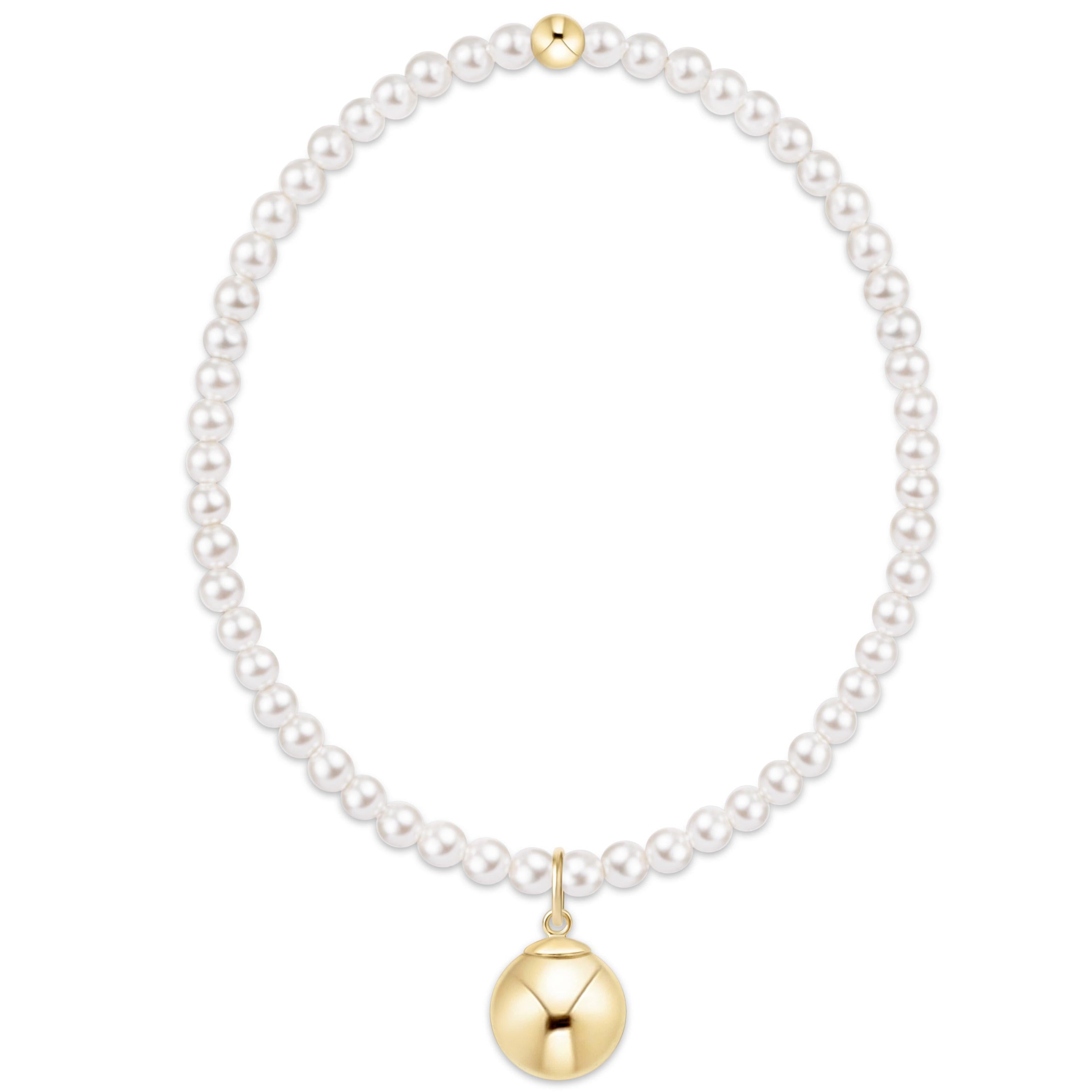 Enewton Classic Pearl Beaded Bracelet ClassicGold10mmCharm 3mm