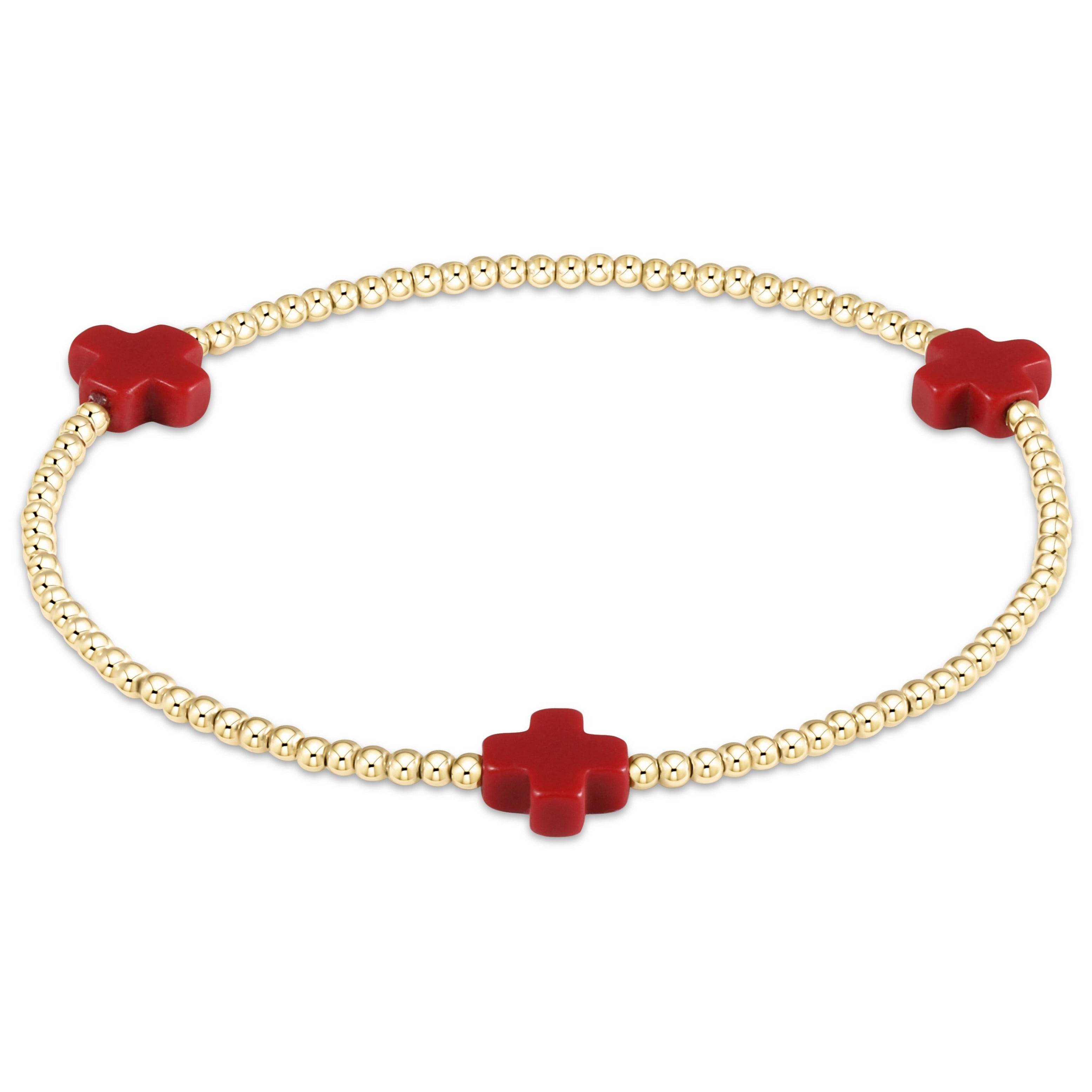 Enewton Beaded Bracelet SignatureCross Red 2mm