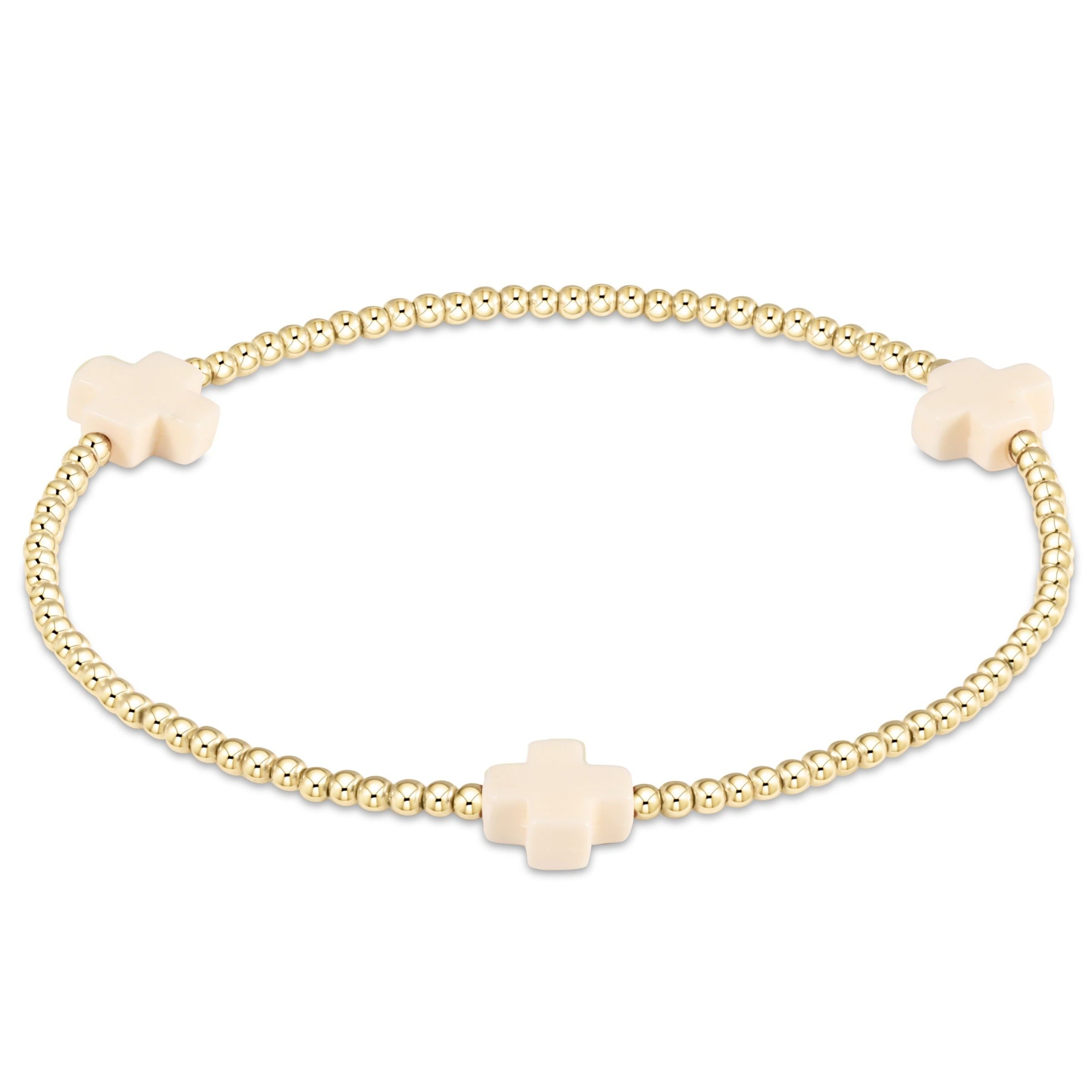 Enewton Beaded Bracelet SignatureCross OffWhite 2mm