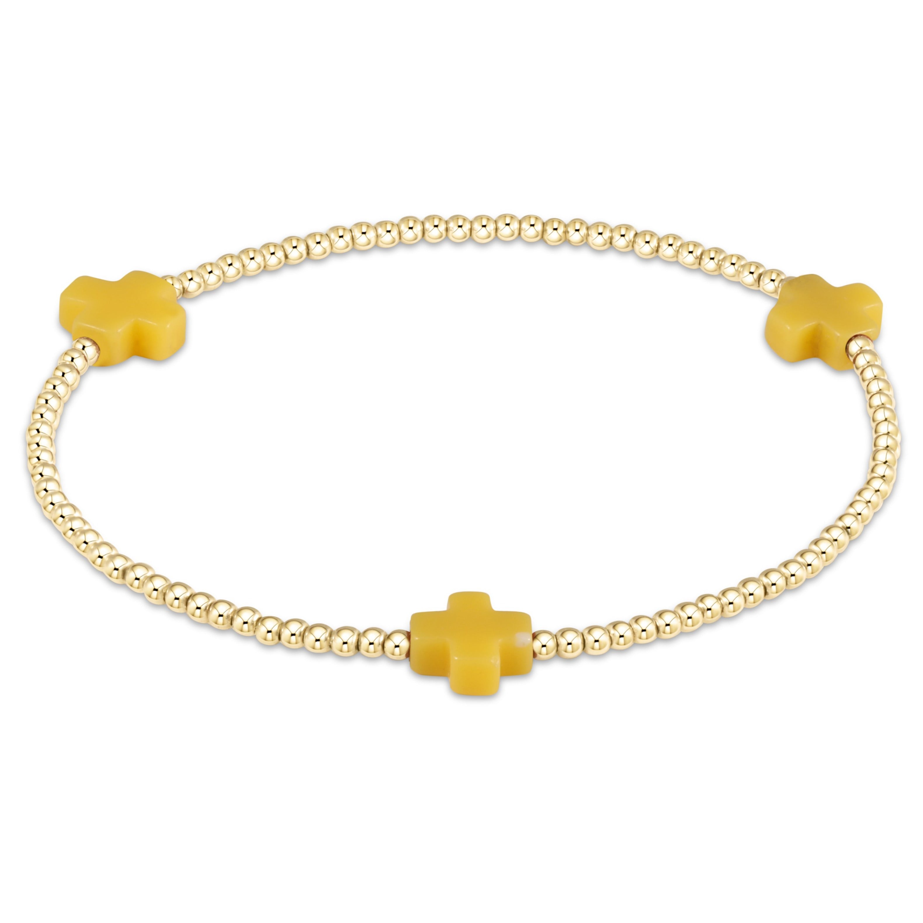 Enewton Beaded Bracelet SignatureCross Canary 2mm