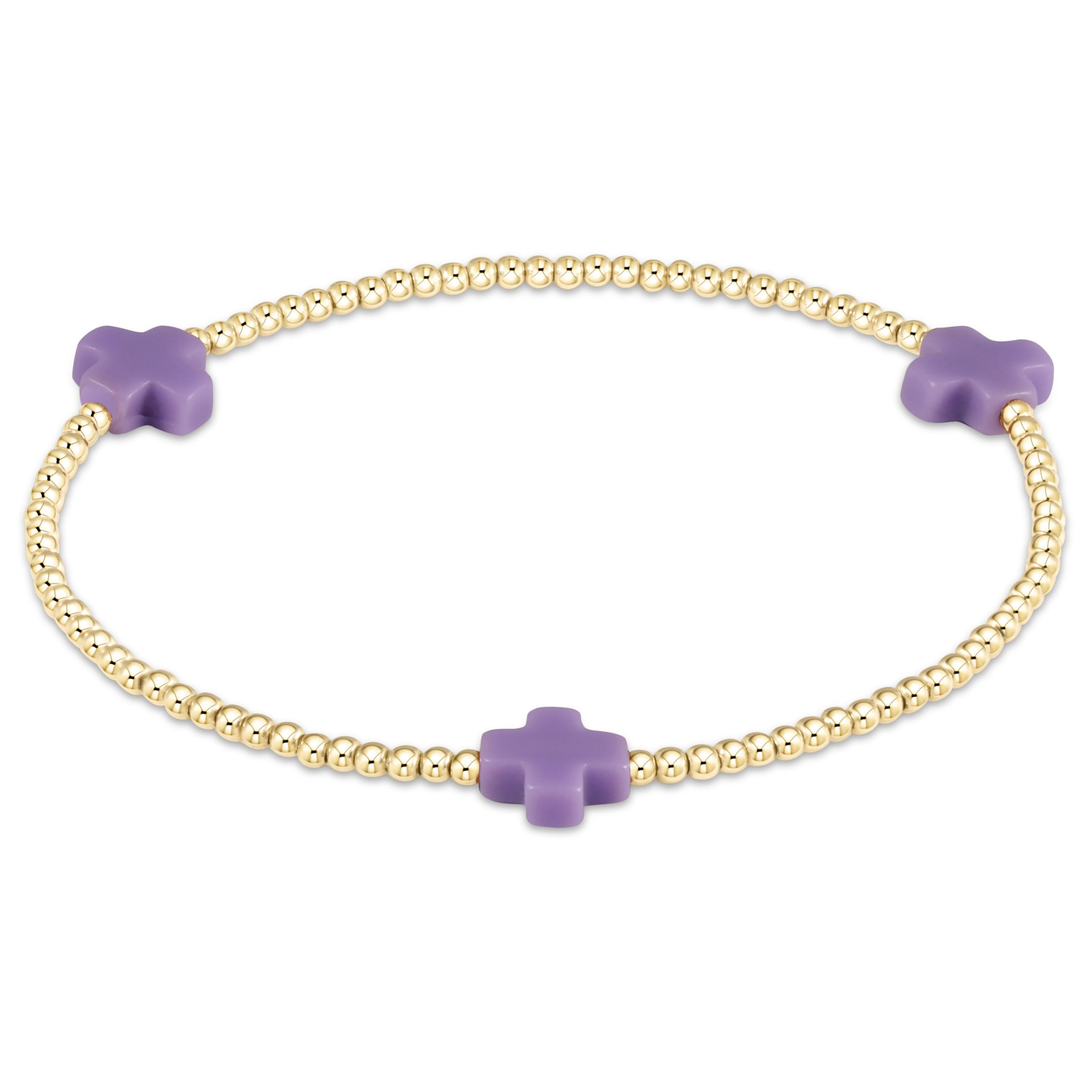 Enewton Beaded Bracelet SignatureCross Purple 2mm