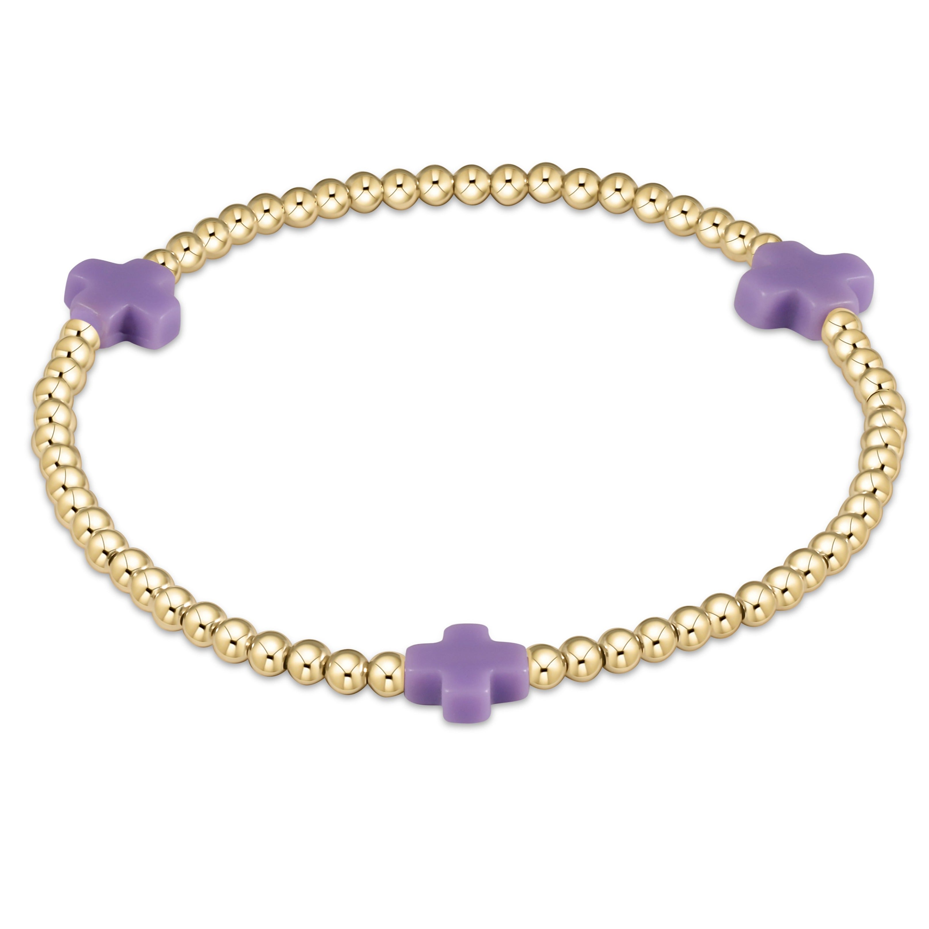 Enewton Beaded Bracelet SignatureCross Purple 3mm