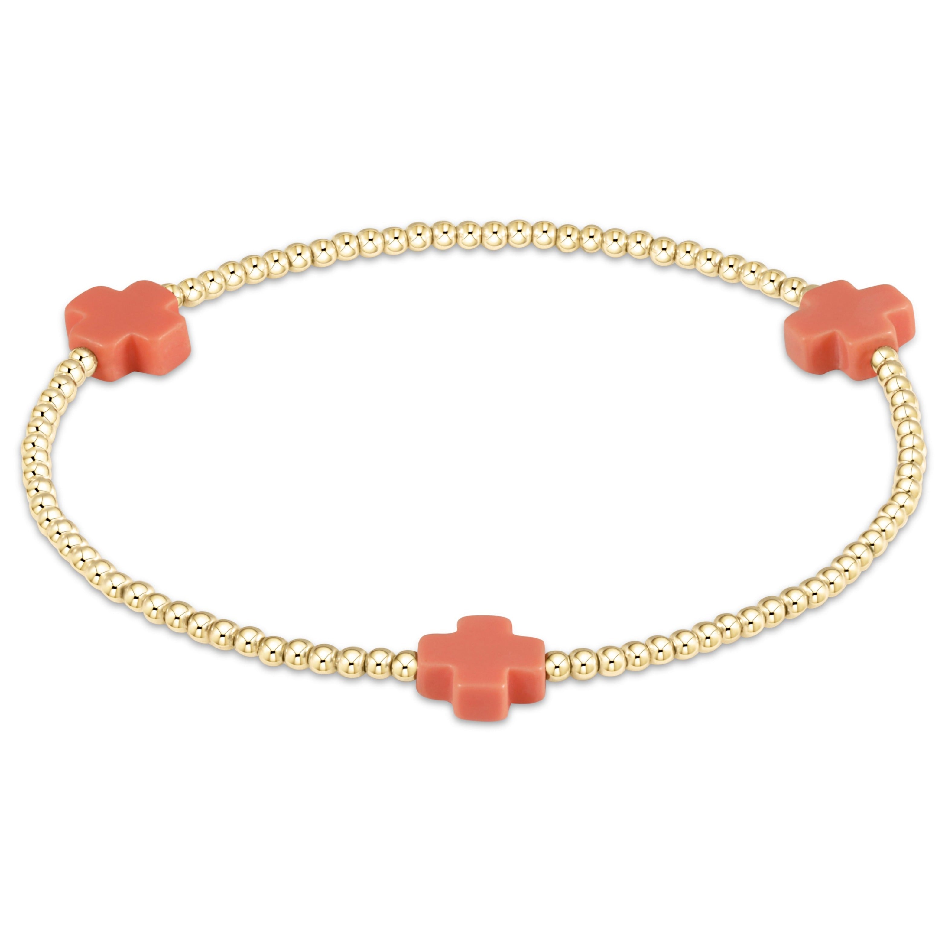 Enewton Beaded Bracelet SignatureCross Coral 2mm