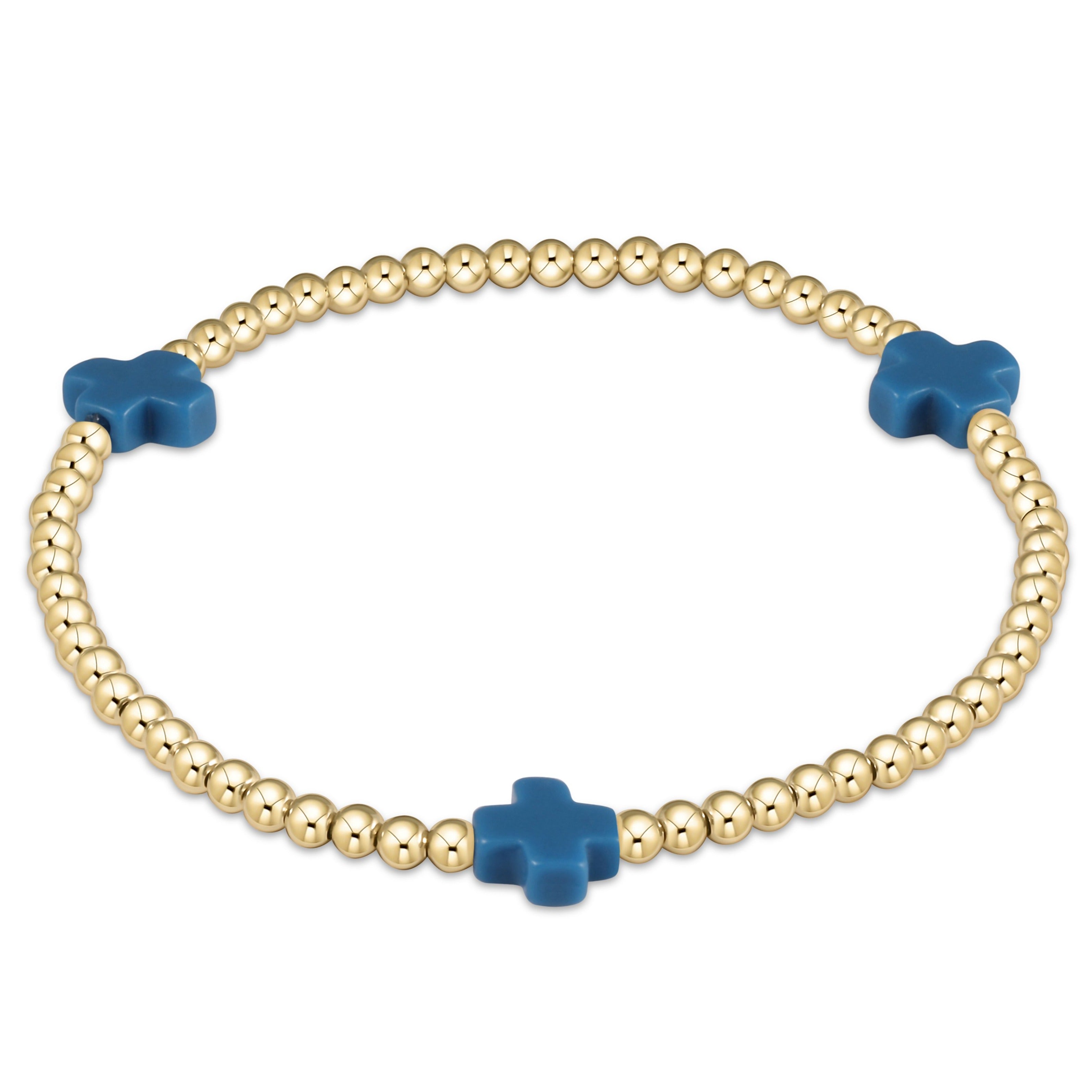 Enewton Beaded Bracelet SignatureCross Cobalt 3mm