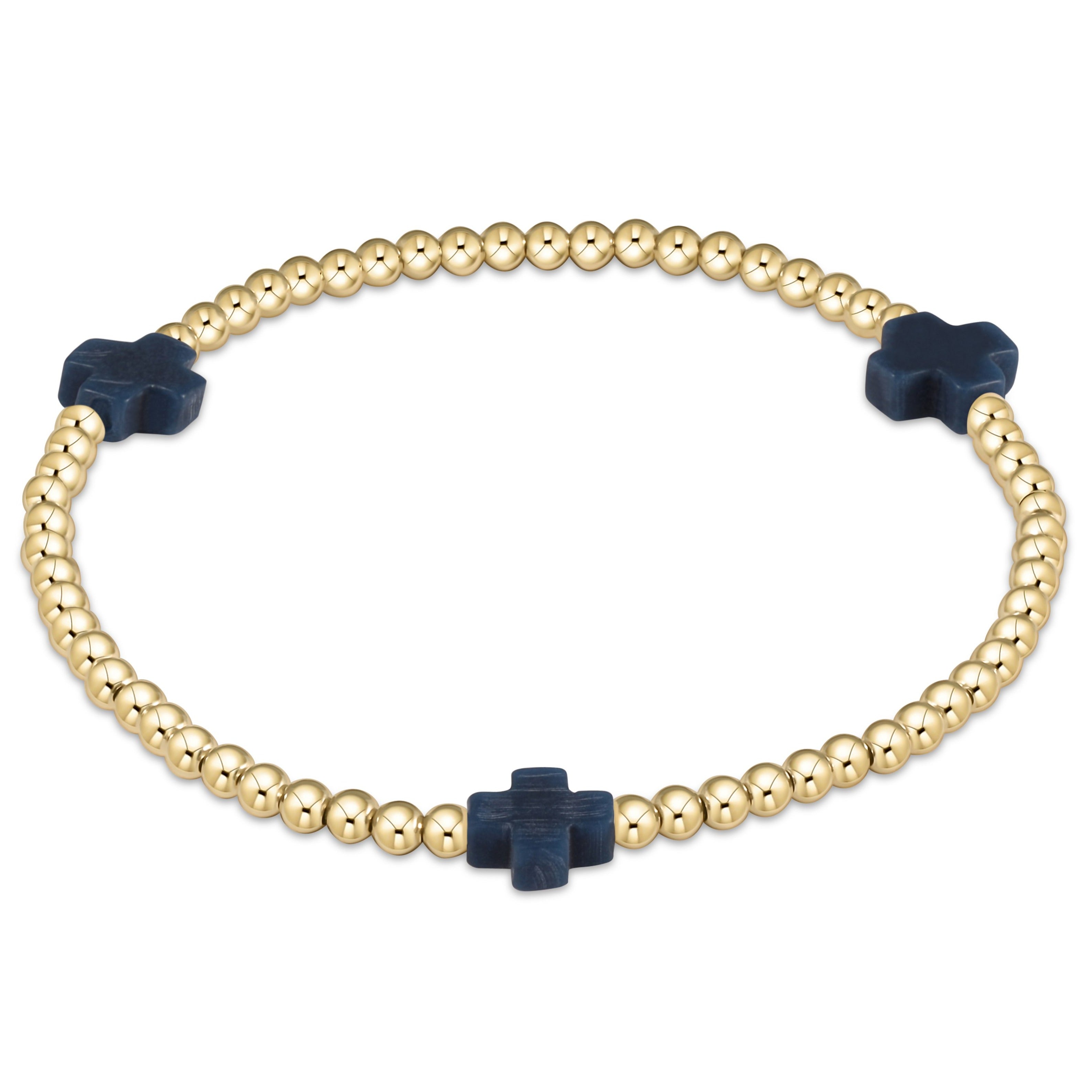 Enewton Beaded Bracelet SignatureCross Navy 3mm