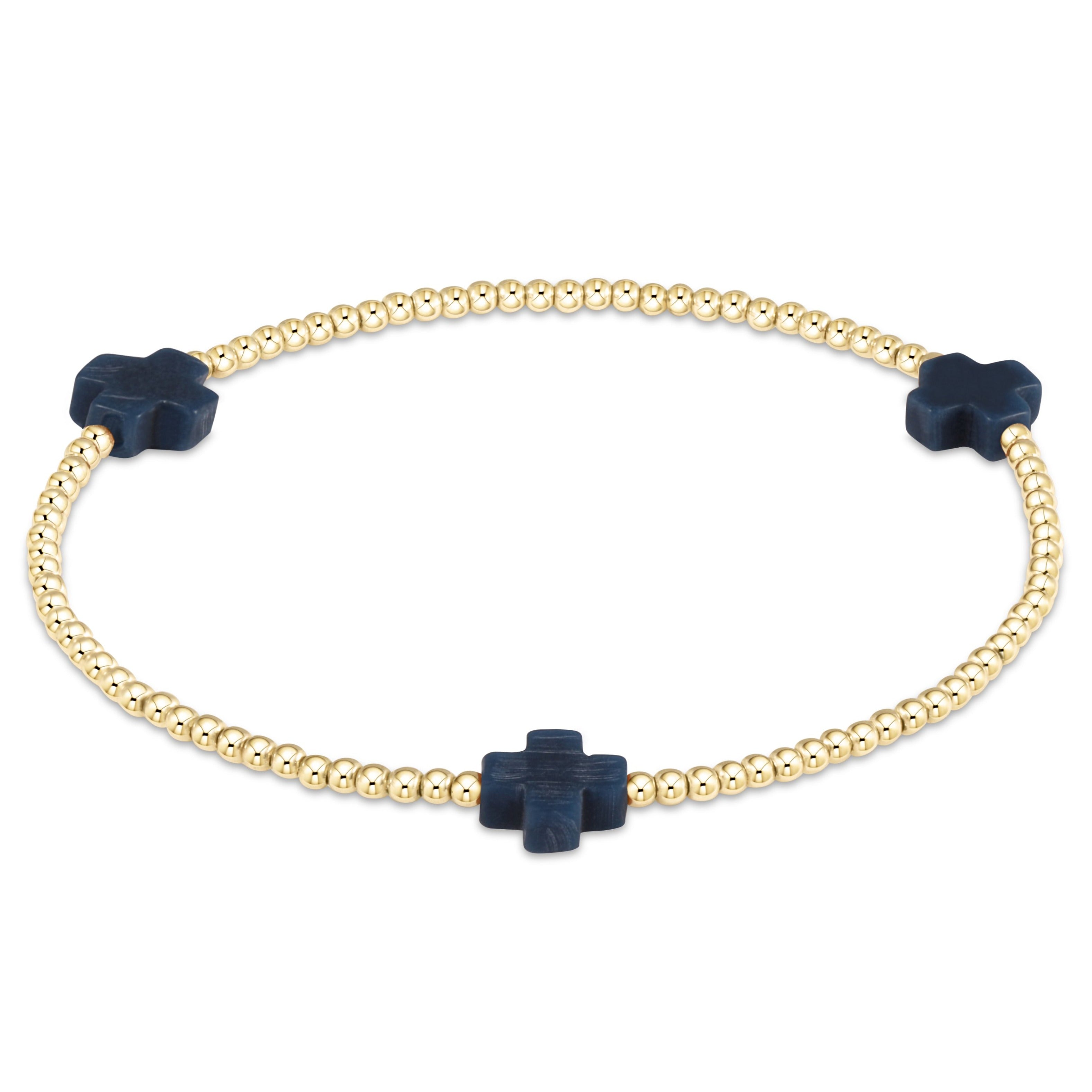 Enewton Beaded Bracelet SignatureCross Navy 2mm