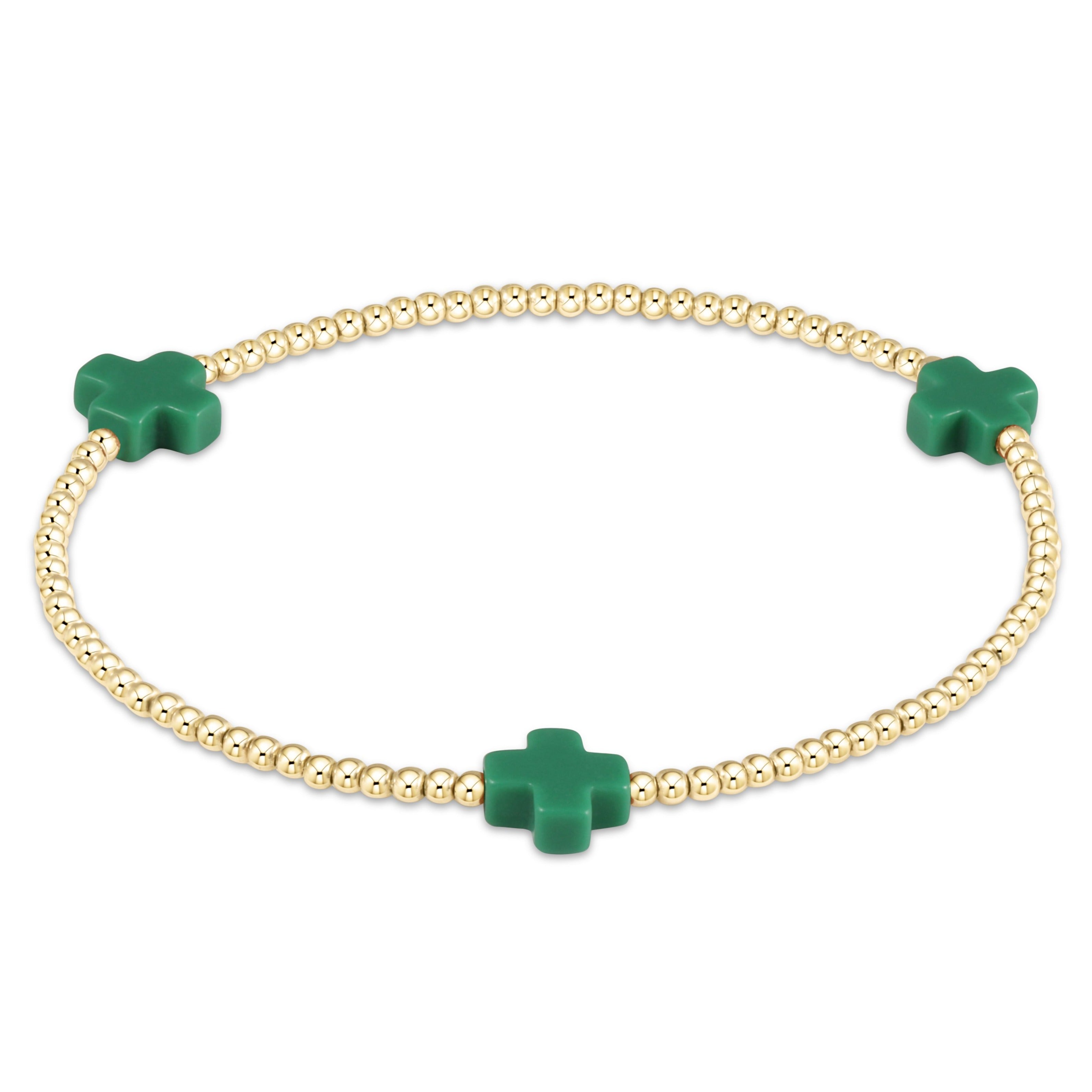 Enewton Beaded Bracelet SignatureCross Emerald 2mm